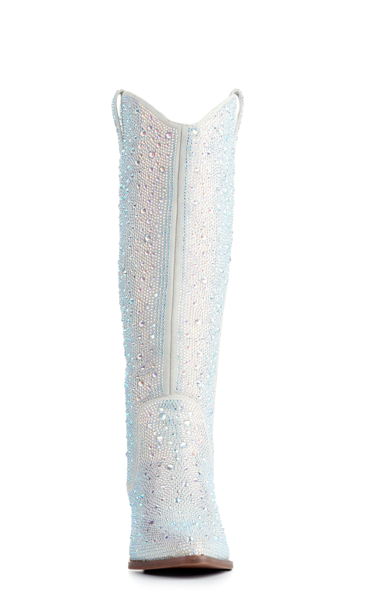 Very G Women's Kady Silver with Clear Rhinestone Tall Snip Toe Cowboy Boots - Image 1