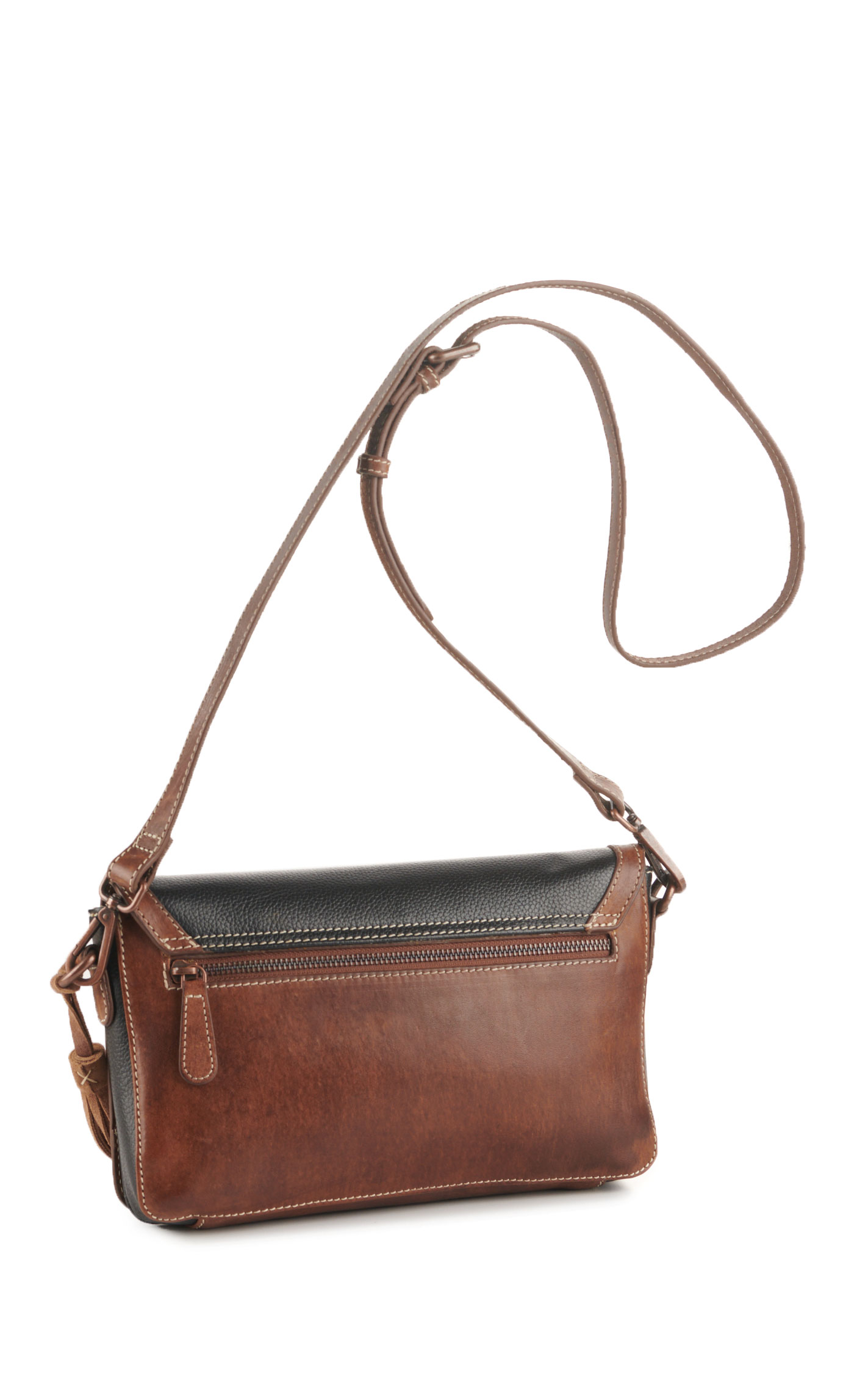 Nocona Leather Navy Leopard and Chestnut Aztec Western Handbag - Image 1