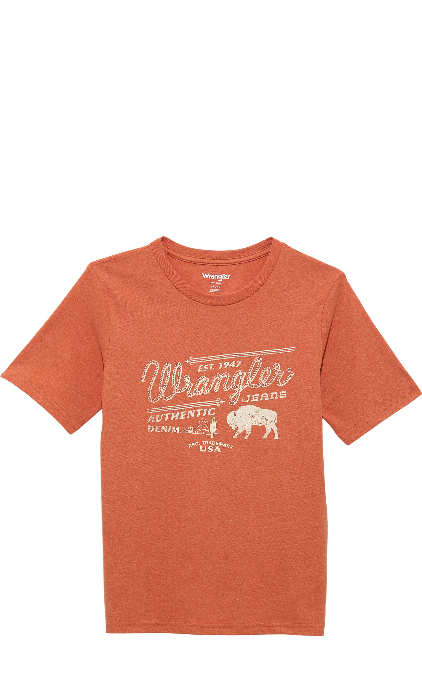 Wrangler Boy's Mecca Orange Graphic T-Shirt - Image 1