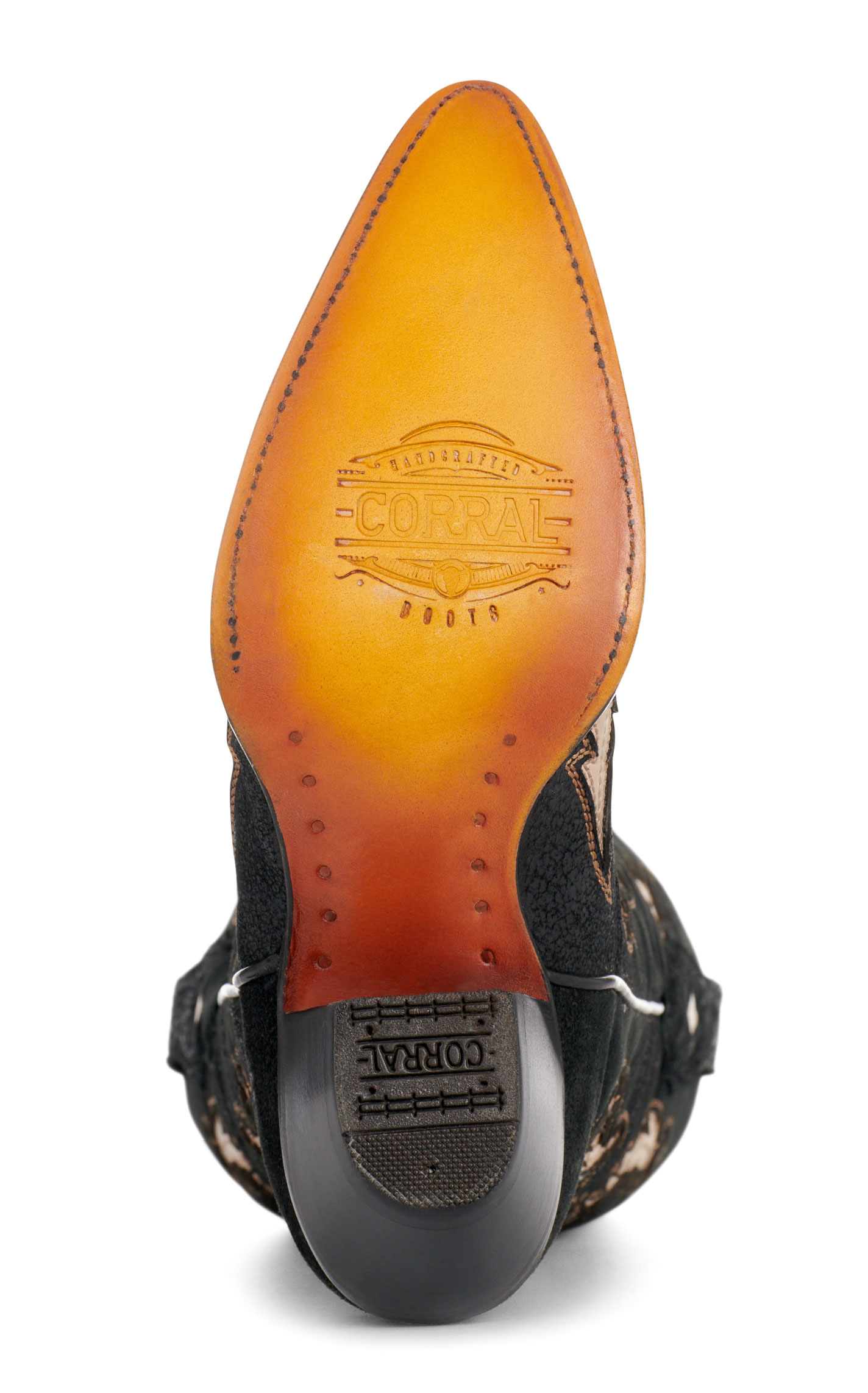 Corral Women's Black & Bone Inlay Stitched Snip Toe Cowboy Boots - Image 1