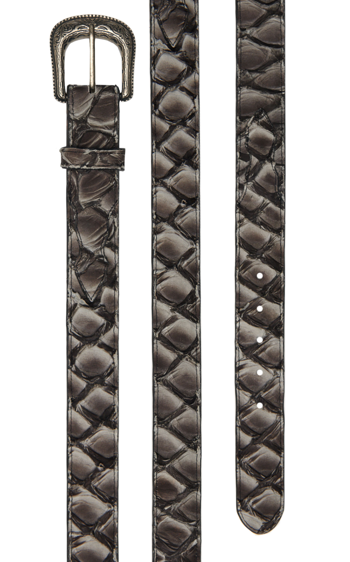 Cavender's Men's Gray Pirarucu Belt - Image 1