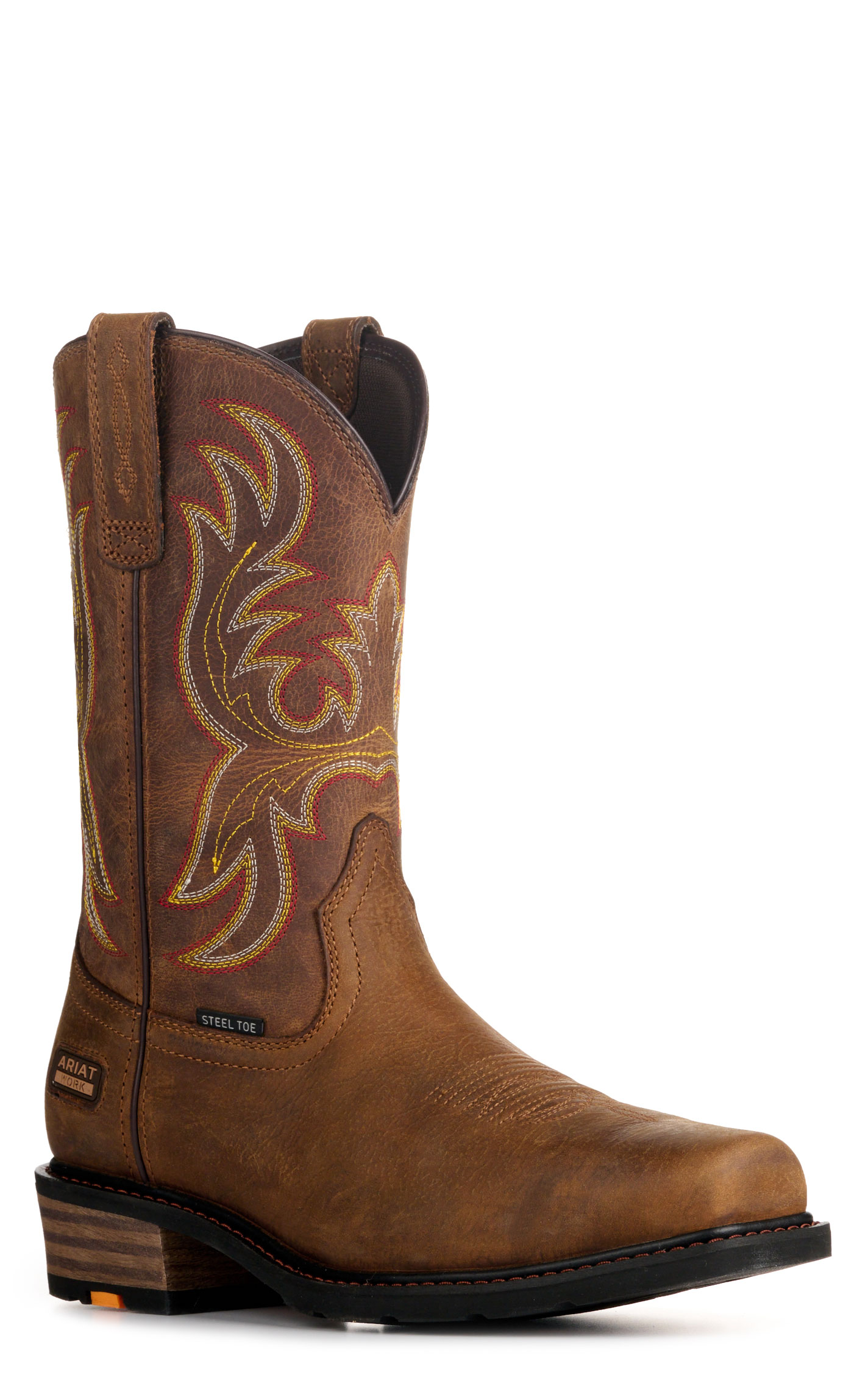Ariat Men's Ironside Rye Brown & Tan Wide Square Steel Toe Work Boots - Image 1