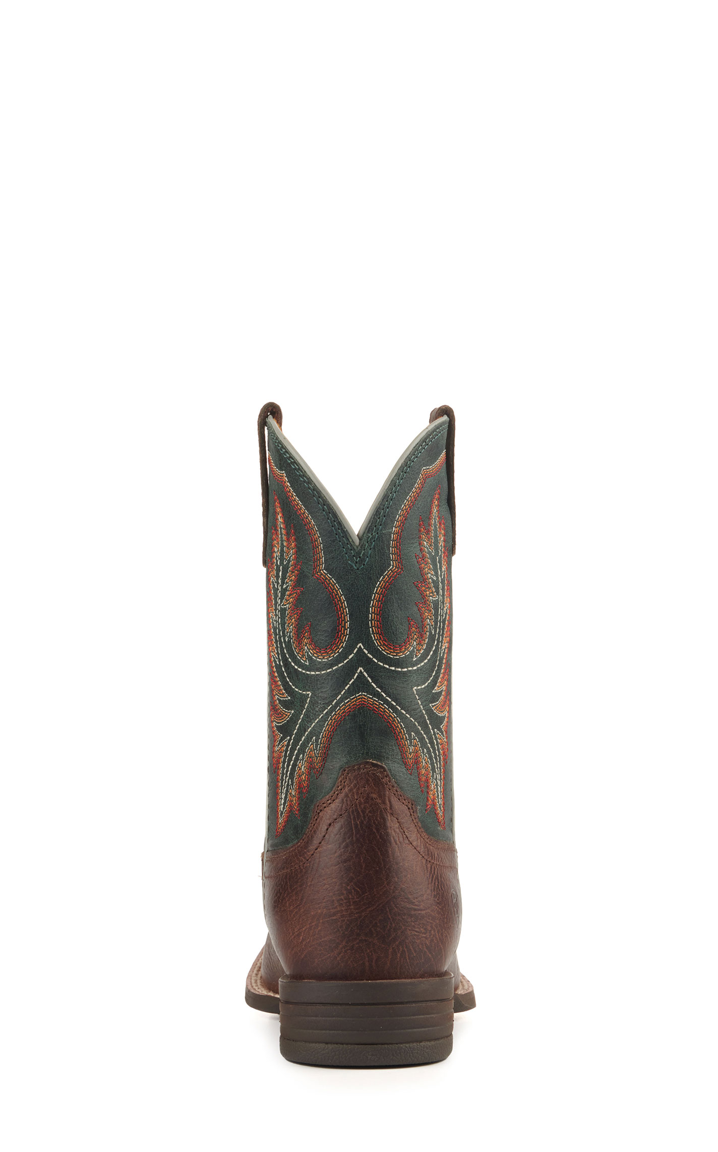 Ariat Kids' Wilder Brown and Deep Teal Green Shock Shield Wide Square Toe Cowboy Boots - Image 1