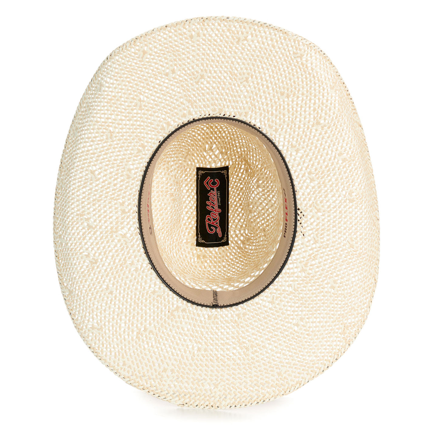 Rafter C Fancy Cowtown Natural Twisted Weave Vented Straw Cowboy Hat - Image 1