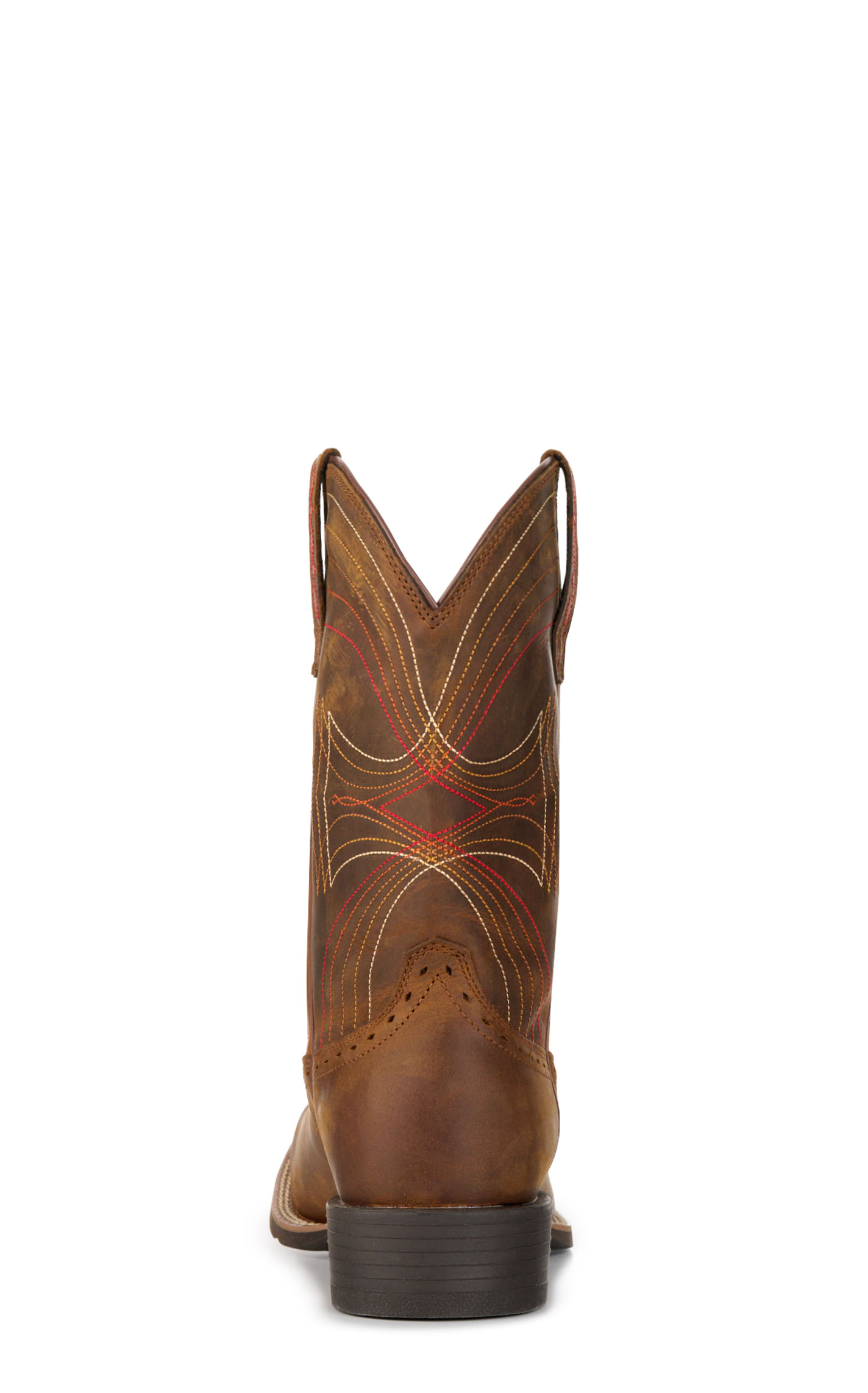 Ariat Men's Sport Distressed Brown Wide Square Toe Cowboy Boots - Image 1