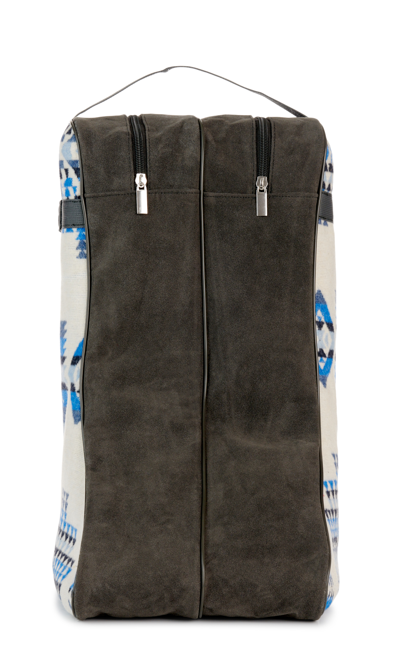 M&F Western Twister Gray with White and Blue Aztec Blanket Boot Bag - Image 1