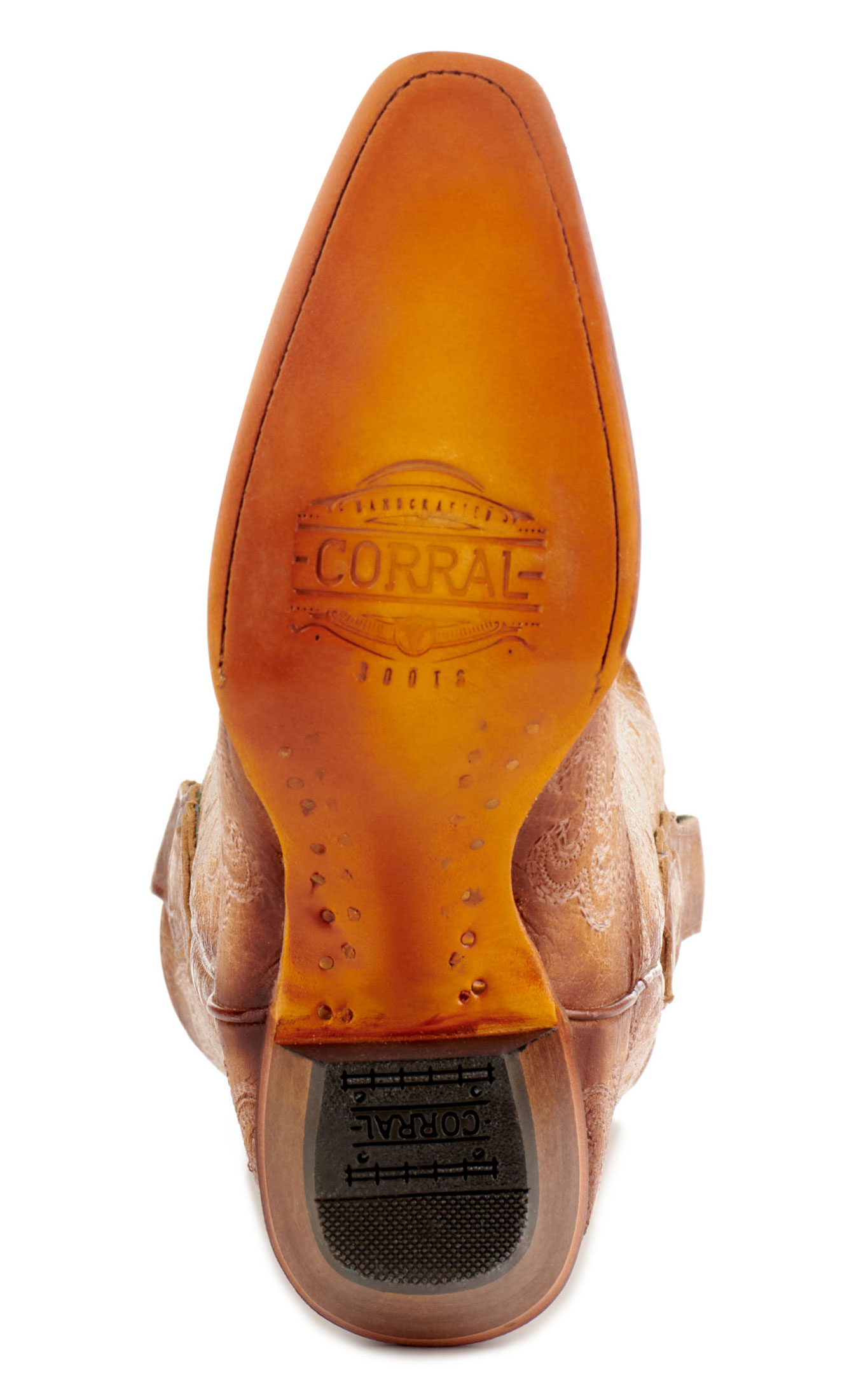 Corral Women's Straw Brown with Luminescent Embroidery Snip Toe Cowboy Boots - Image 1