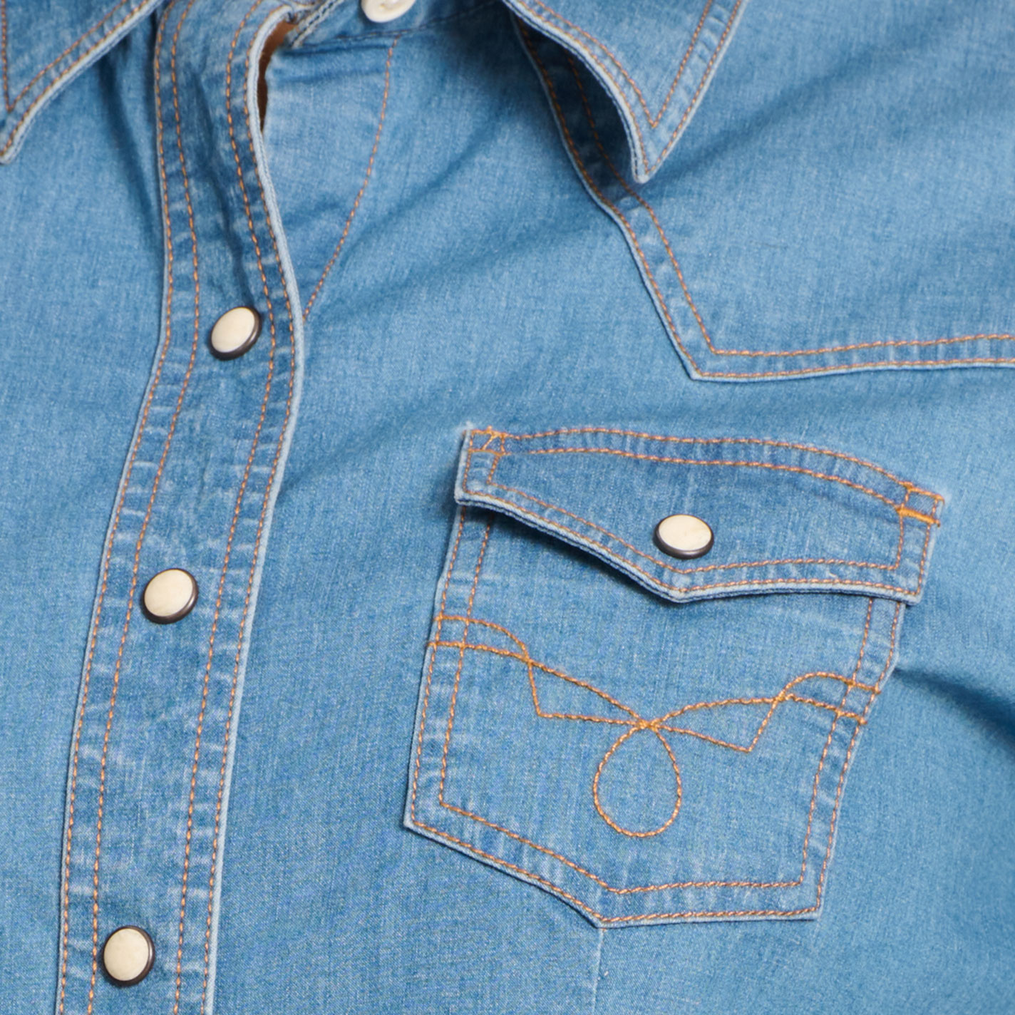 Rockin C Women's Light Wash Denim Western Shirt - Image 1