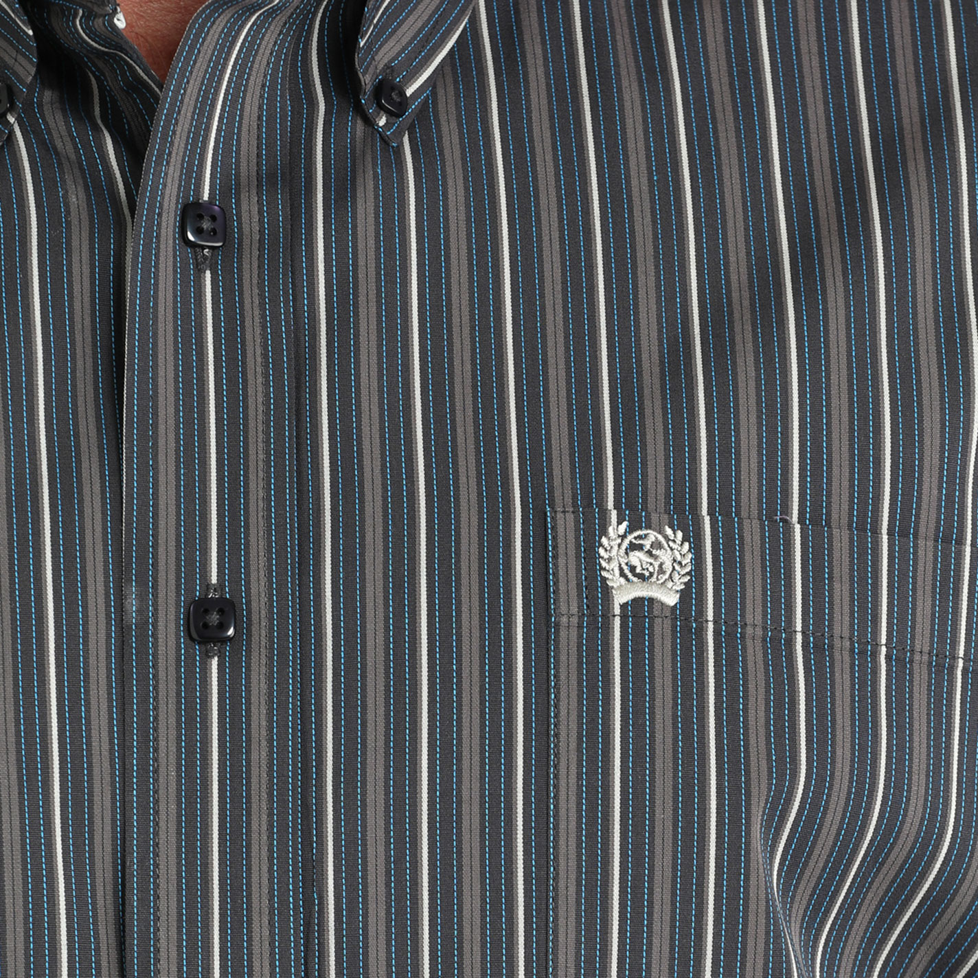 Cinch Men's Charcoal Striped Western Shirt - Image 1
