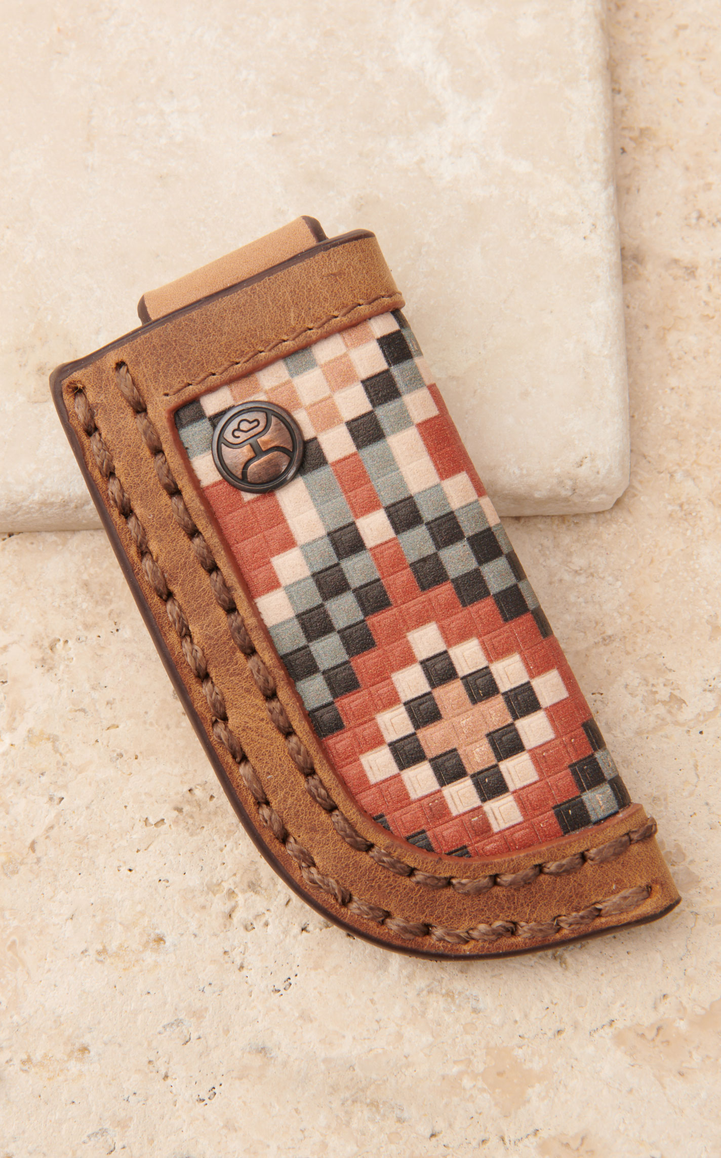 Hooey Men's Takoda Colorful Aztec Leather Sheath - Image 1