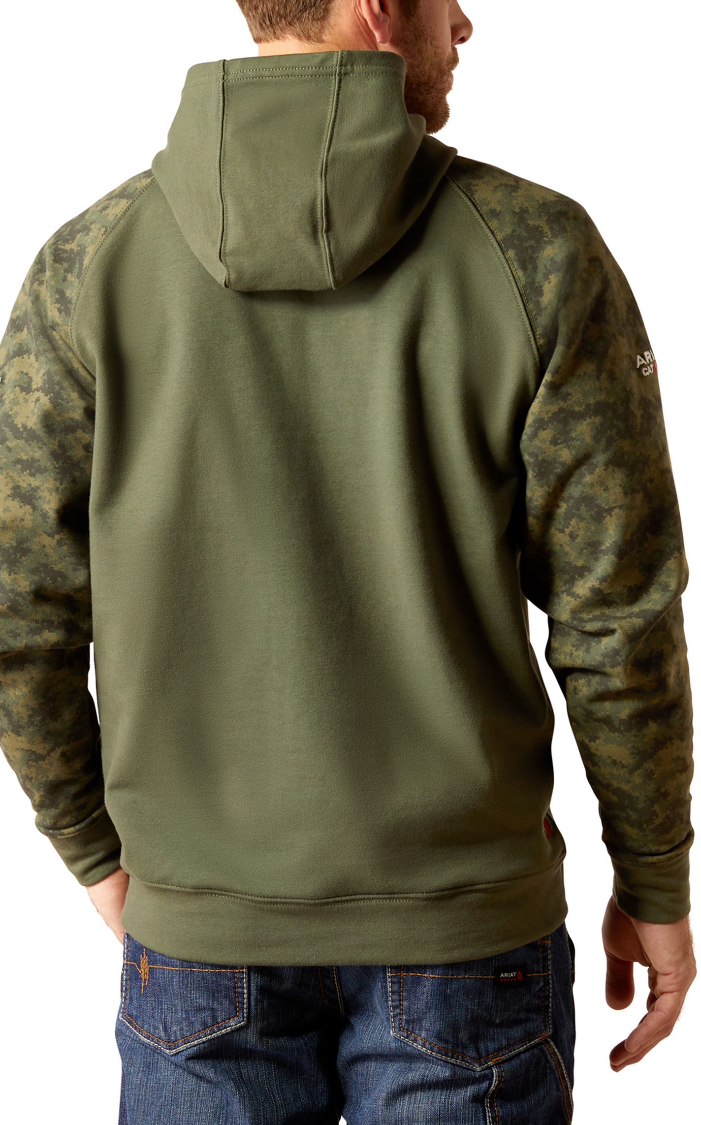 Ariat Men's FR Army Green Camo Digi DuraStretch Patriot Work Hoodie - Image 2