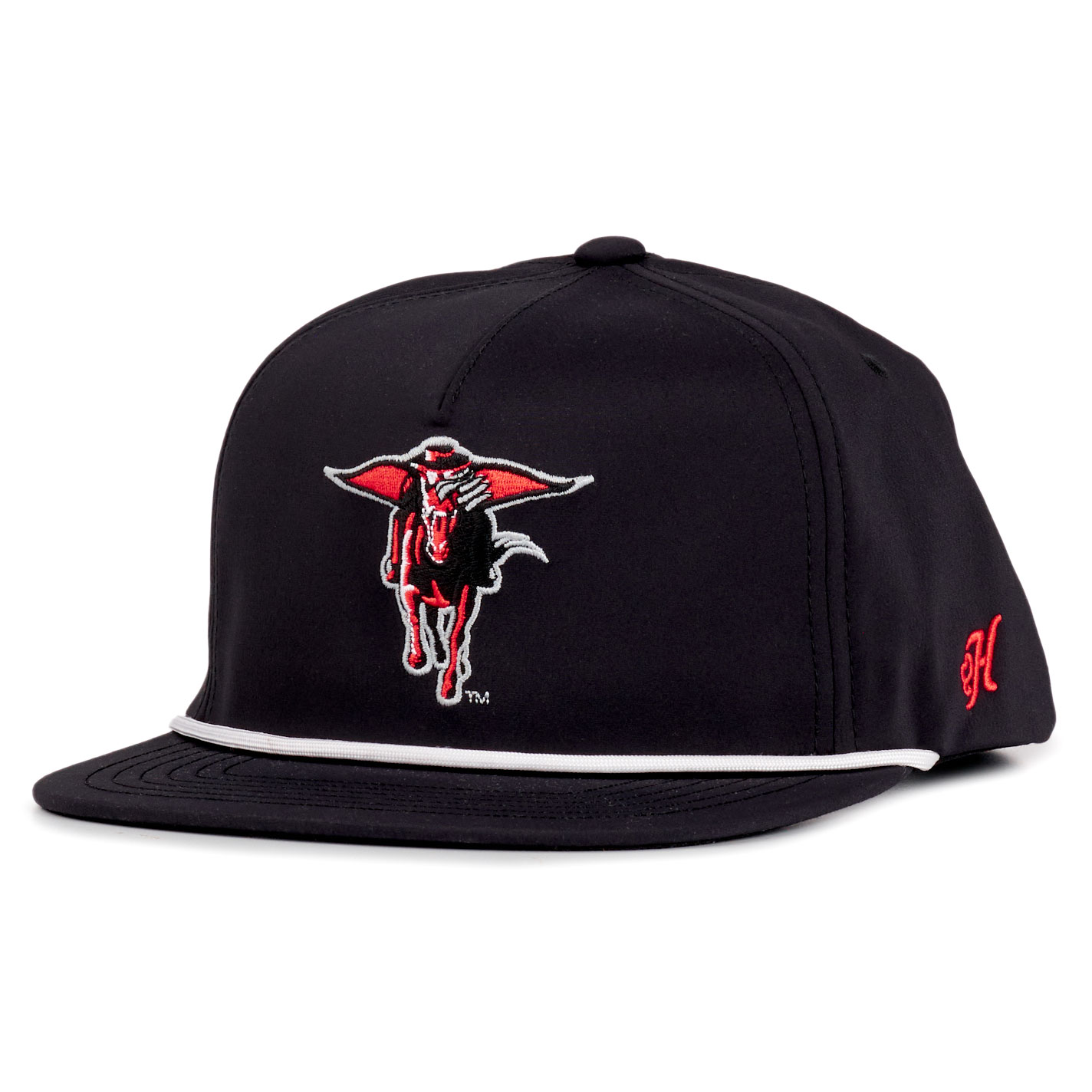 Hooey Collegiate Collection Black Texas Tech Mascot & Rope Curved Bill Cap - Image 1