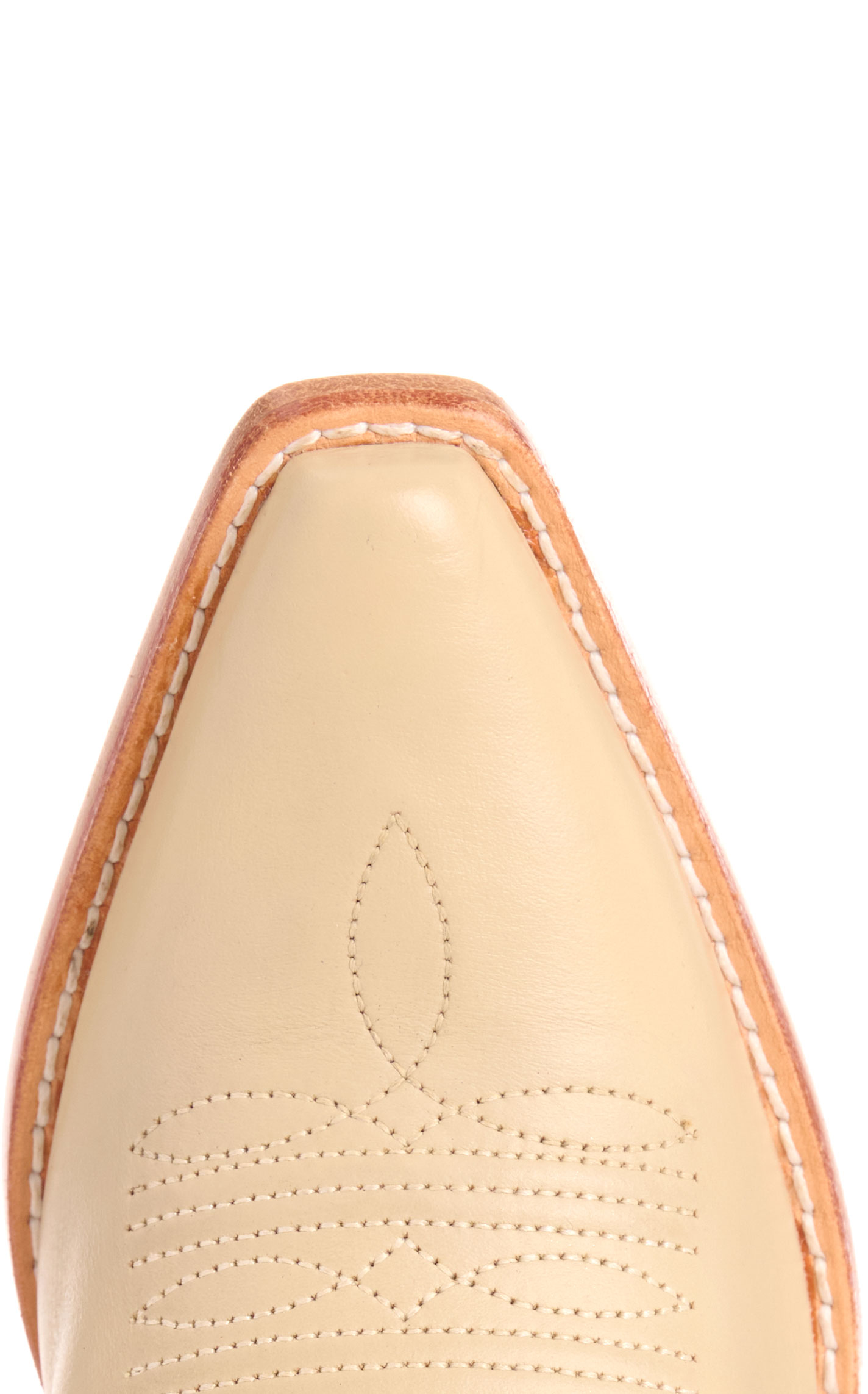 Rockin' C Women’s Ivory with Star Inlays Snip Toe Tall Cowboy Boots - Image 1