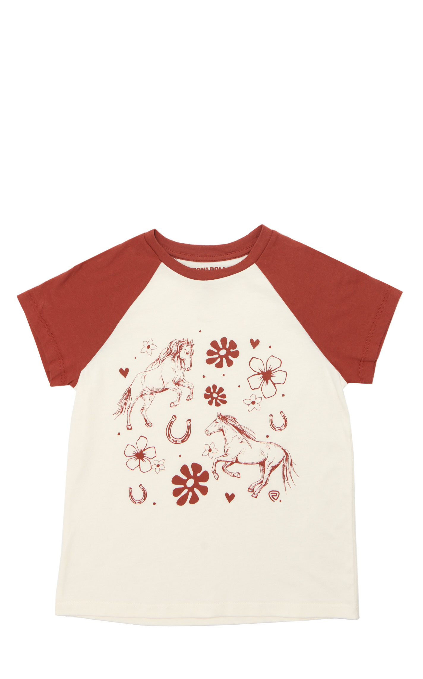 Rock & Roll Denim Girl's Natural Raglan Graphic T-Shirt - Image 1