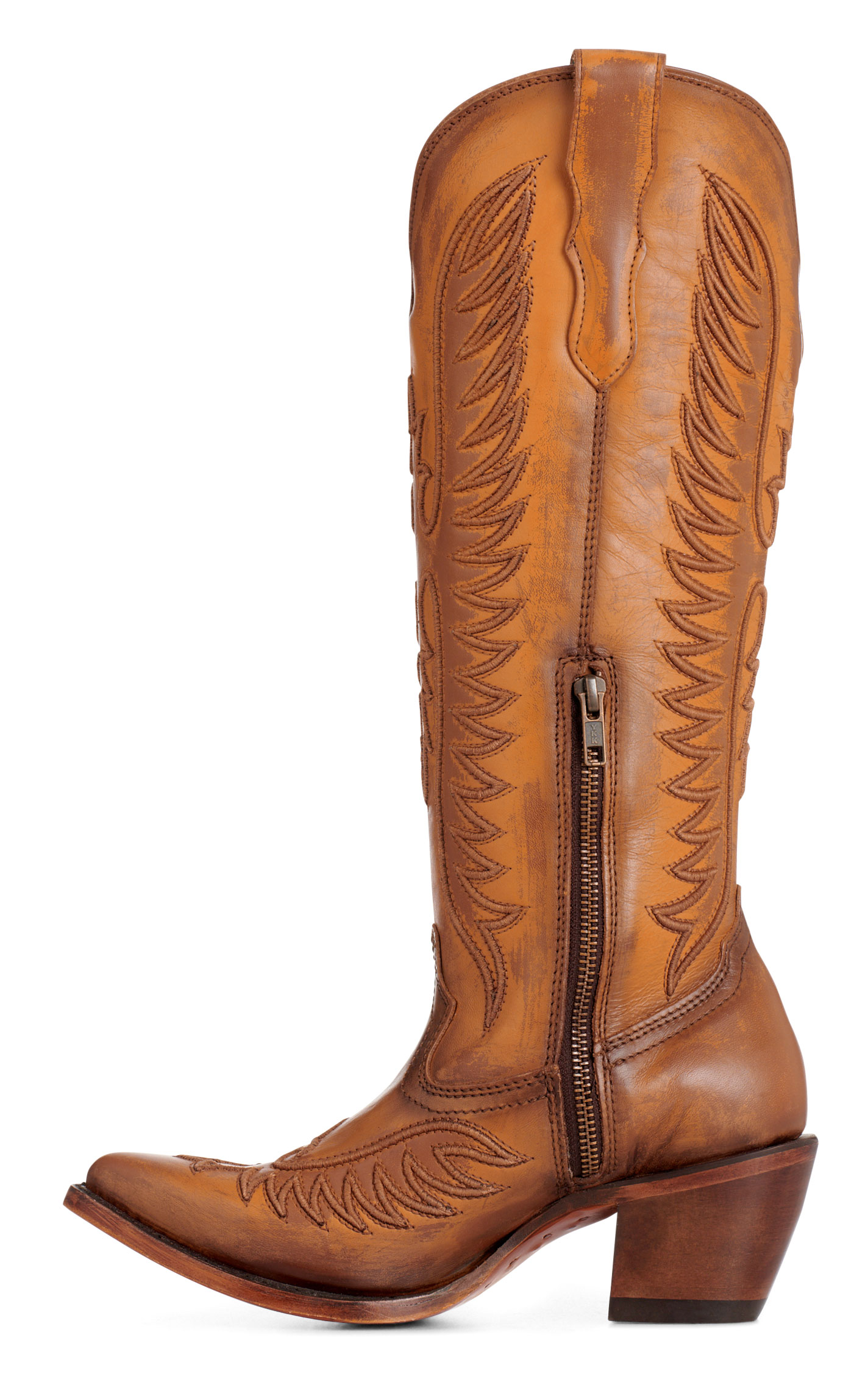 Corral Women's Tan Stitched J Toe Cowboy Boots - Image 1