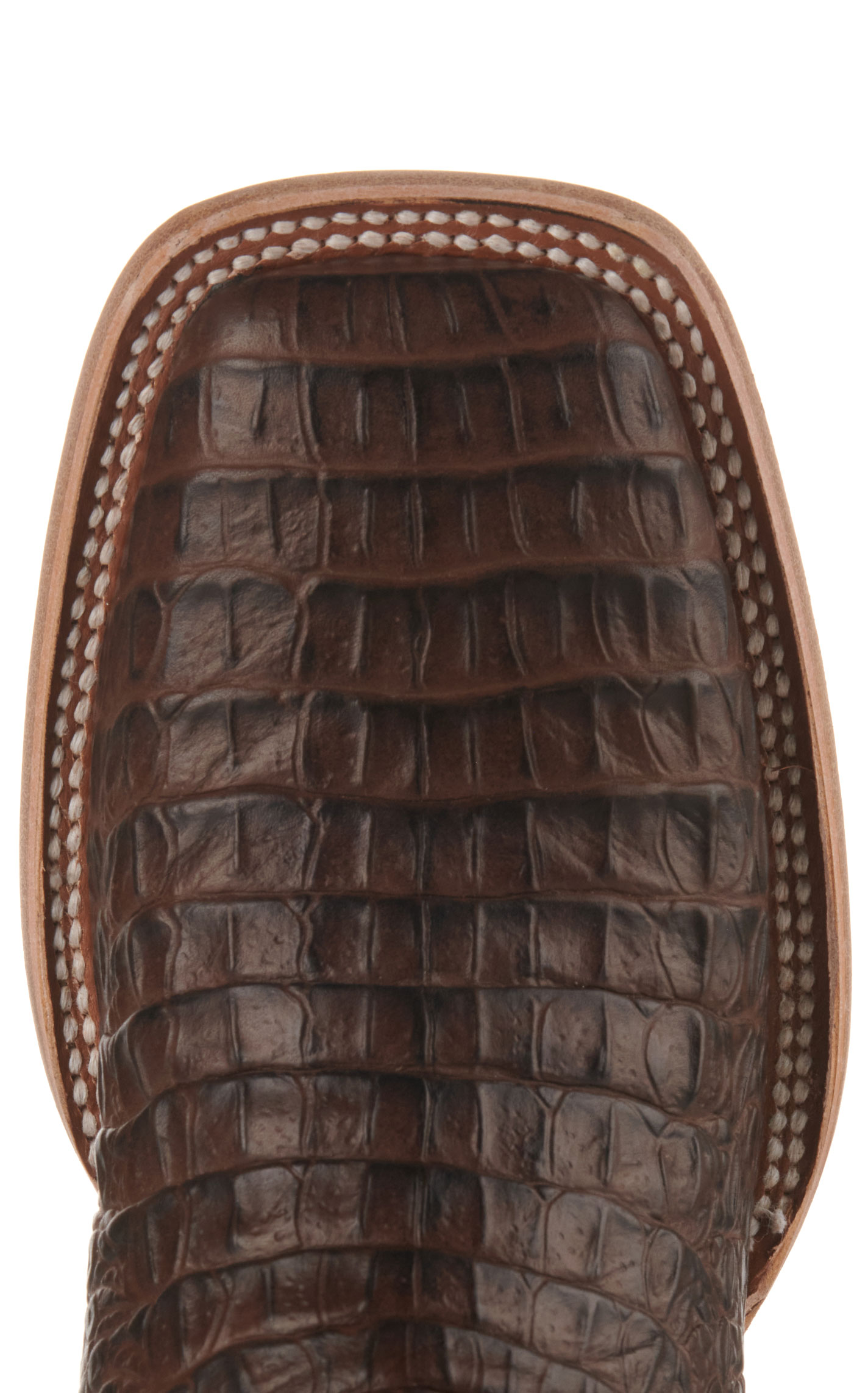 Cavender’s Women’s Endurance White and Chocolate Croc Print Wide Square Toe Cowboy Boots  - Image 1