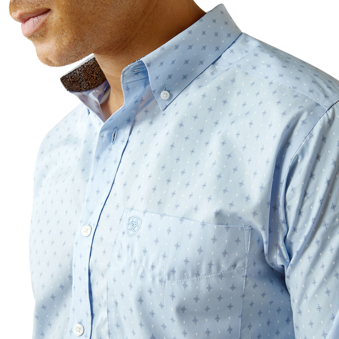 Ariat Men's Donte Cornflower Geo Print Western Shirt - Image 1