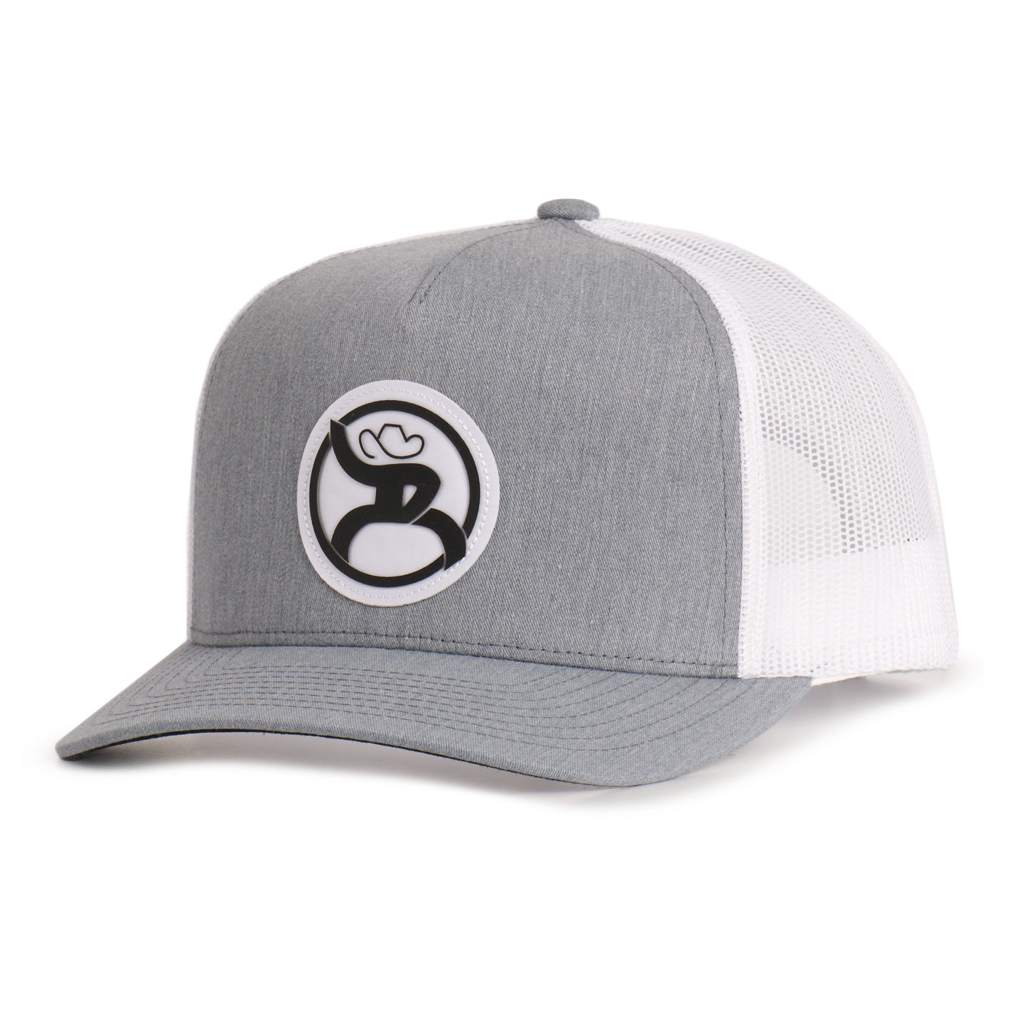 Hooey Roughy 2.0 Gray & White Logo Patch Curved Bill Cap - Image 1