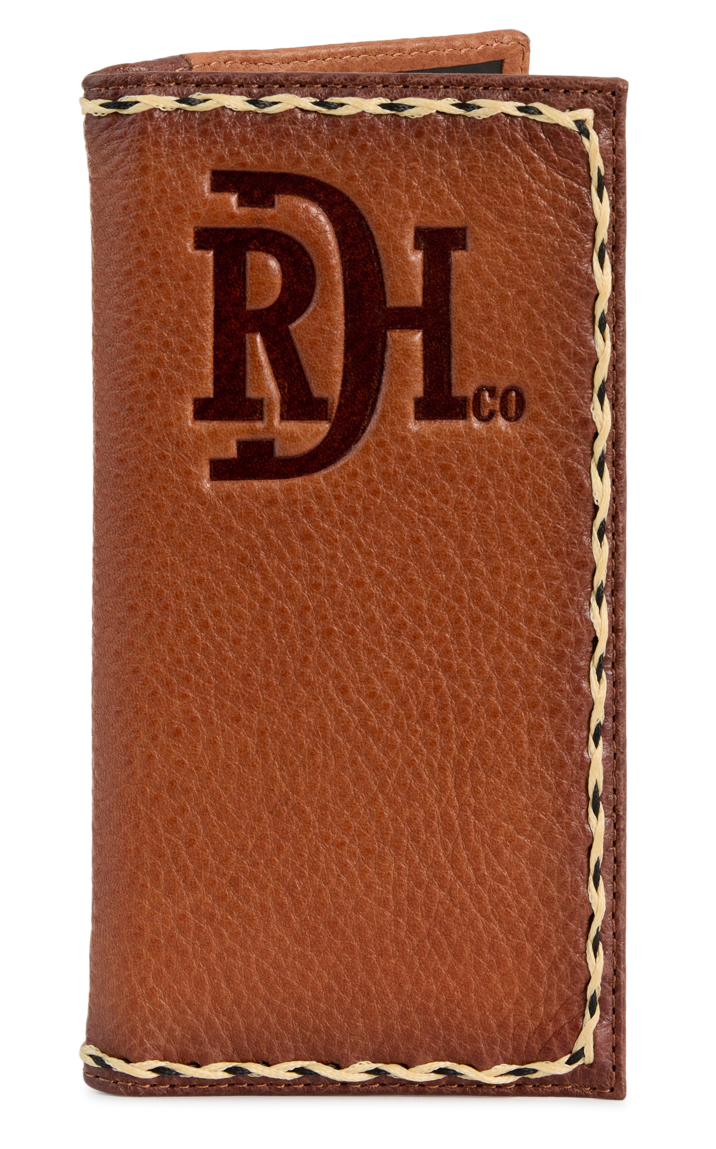 Red Dirt Hat Co. Coffee & Caramel Logo Braided Rodeo Wallet - Image 1