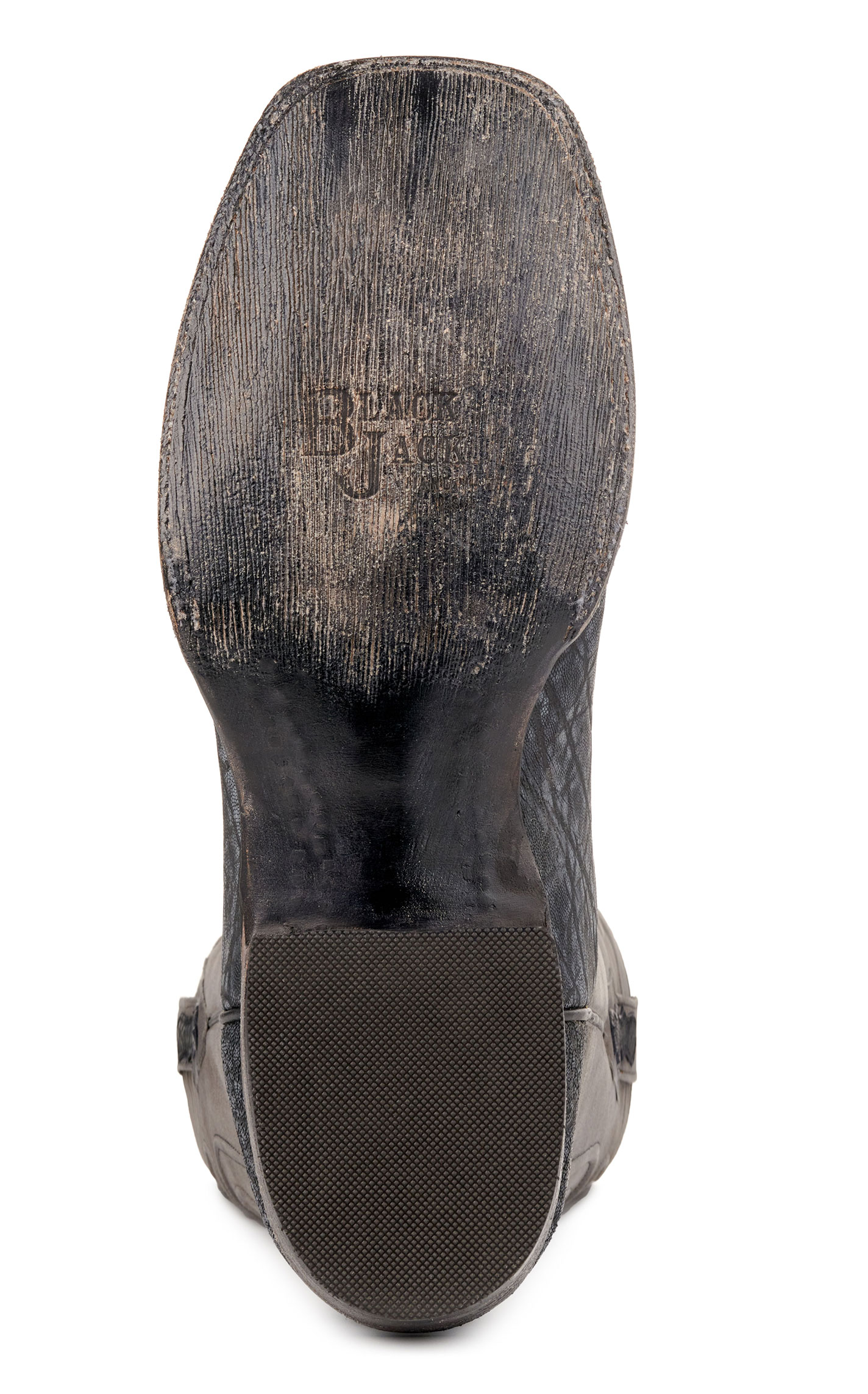 Black Jack Men's Burnished and Safari Gray Elephant Square Toe Exotic Cowboy Boots - Image 1