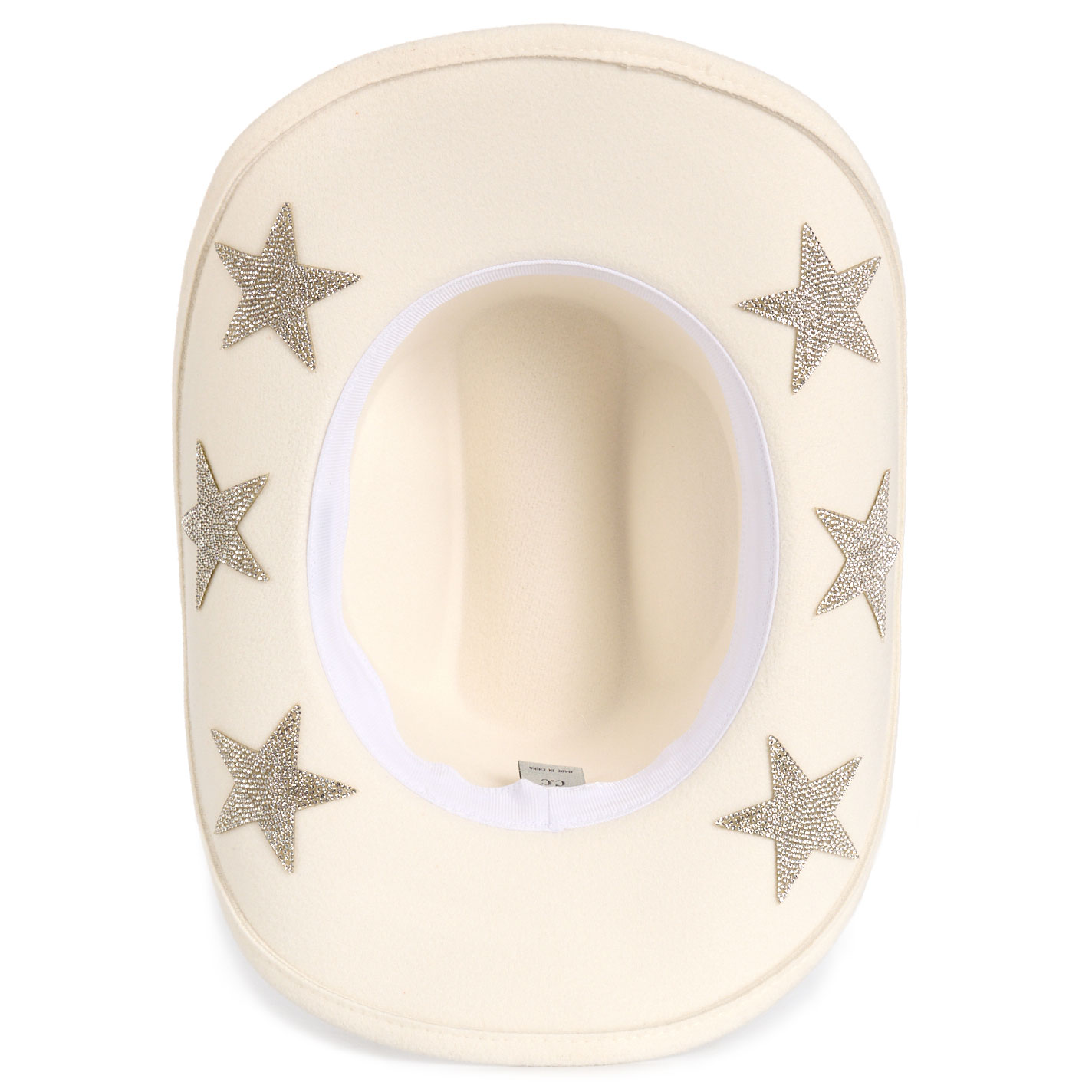 Girlie Girl Originals Women's Ivory Bling & Stars Wool Cowboy Hat - Image 1