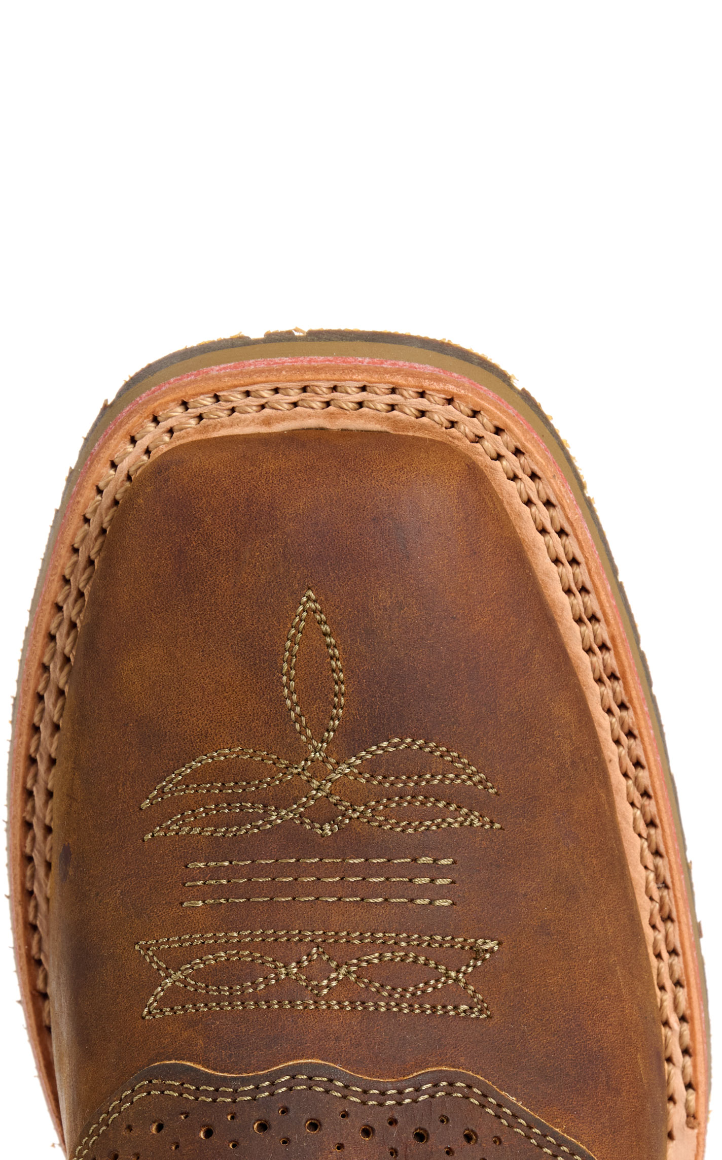 Double H Men’s Red ICE Collection Crazy Horse Leather Square Toe Cowboy Boots - Image 1