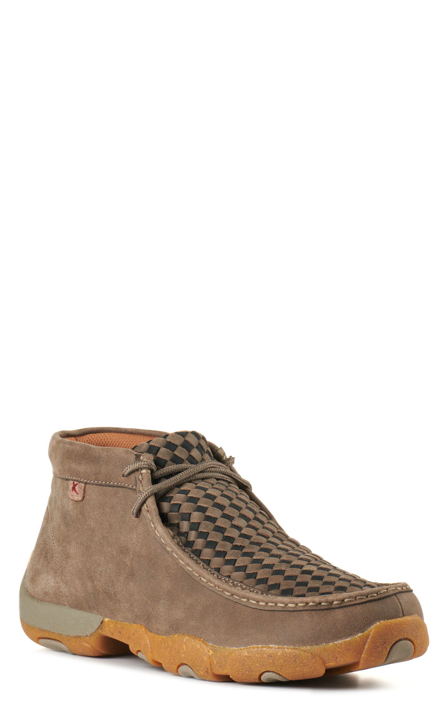 Twisted X Men's Taupe with Black Basketweave Driving Moccasin Casual Shoe - Image 1