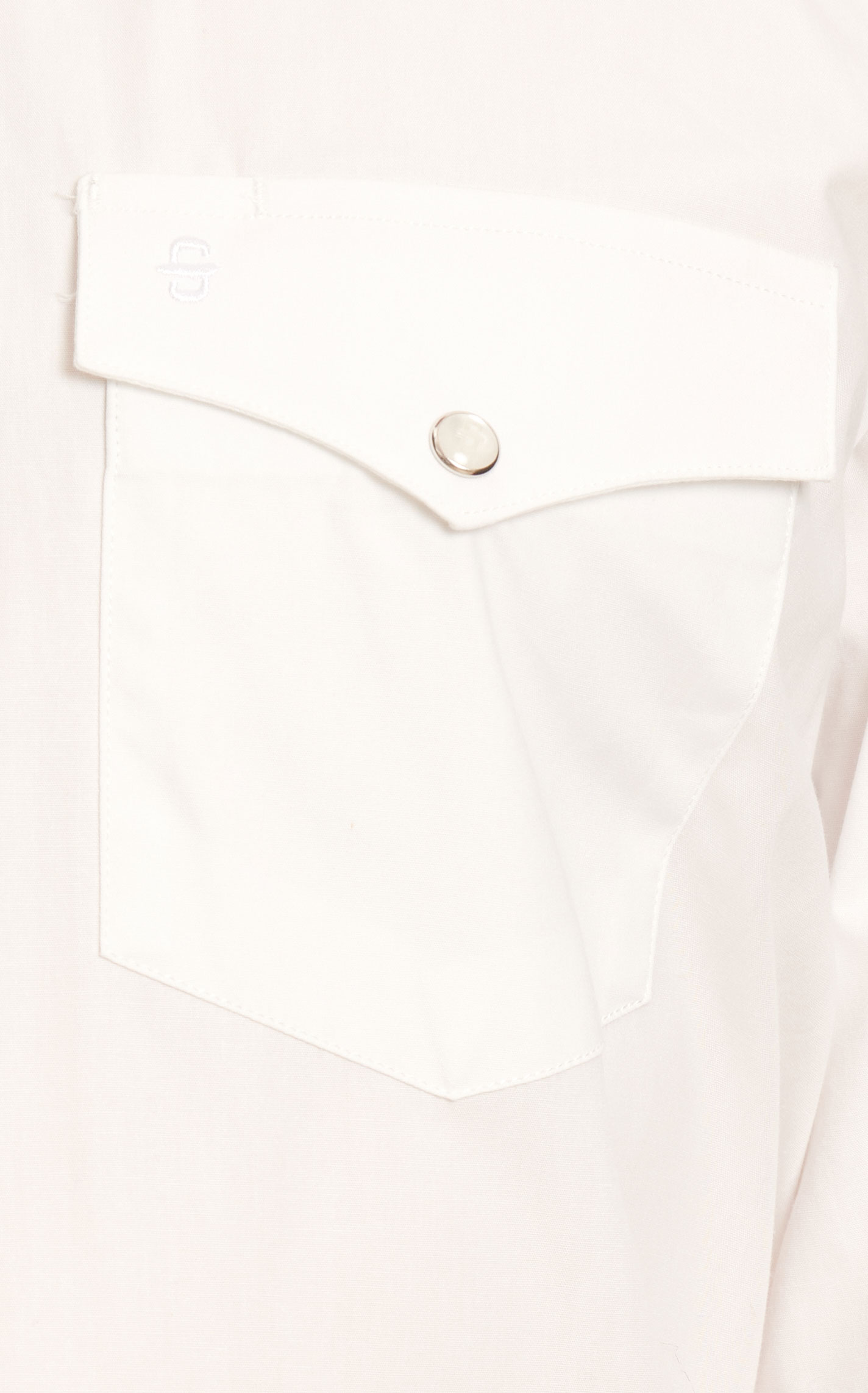 Stetson Men's White with Black Embroidery Logo Long Sleeve Western Shirt - Image 2