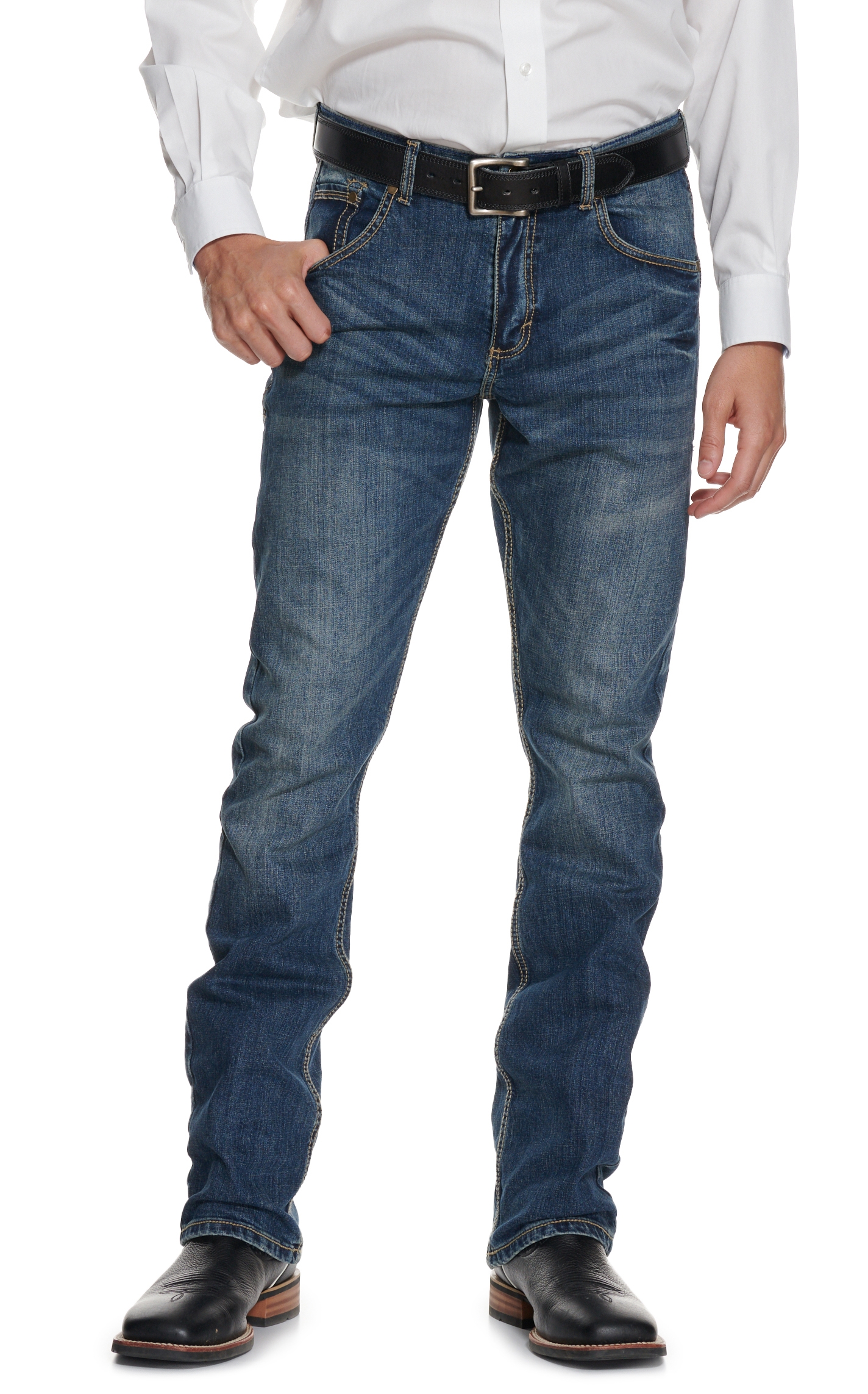 Wrangler Retro Men's Dark Wash Low Rise Boot Cut Jeans - Image 1