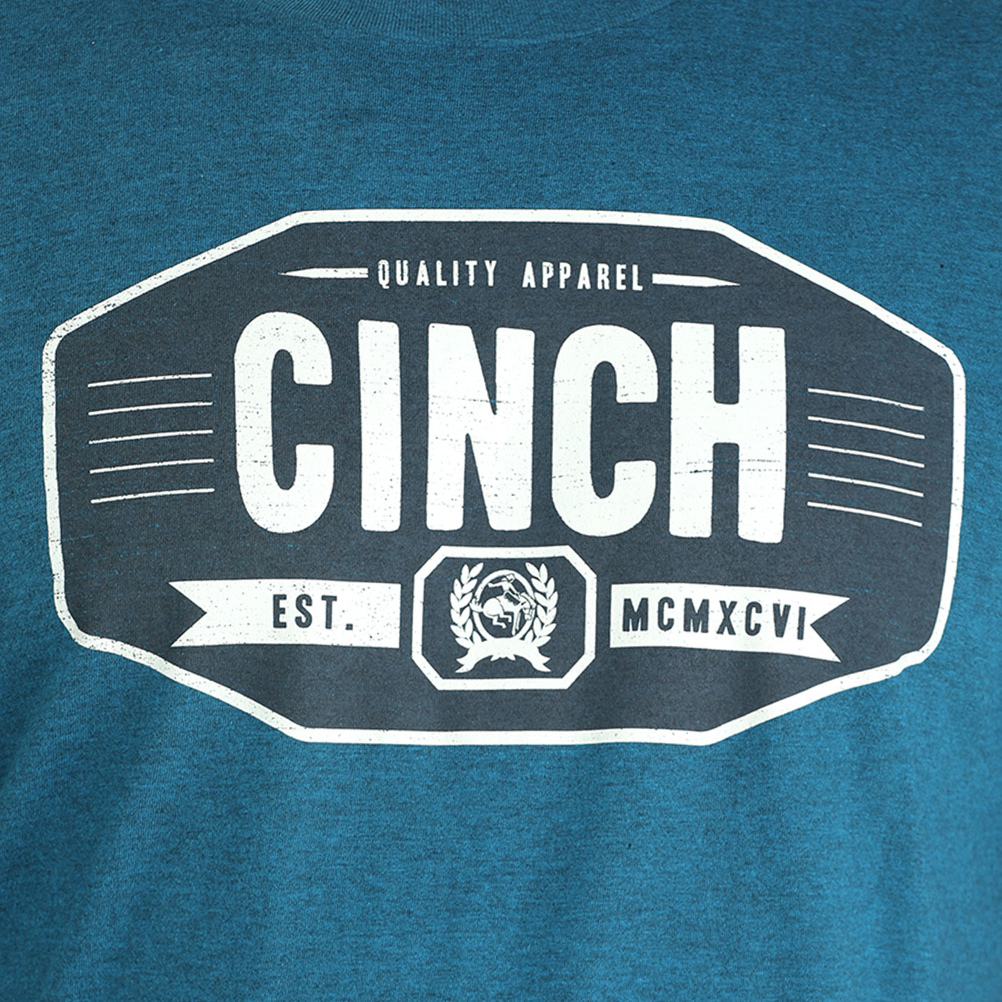Cinch Men's Turquoise Hexagon Logo T-Shirt - Image 1