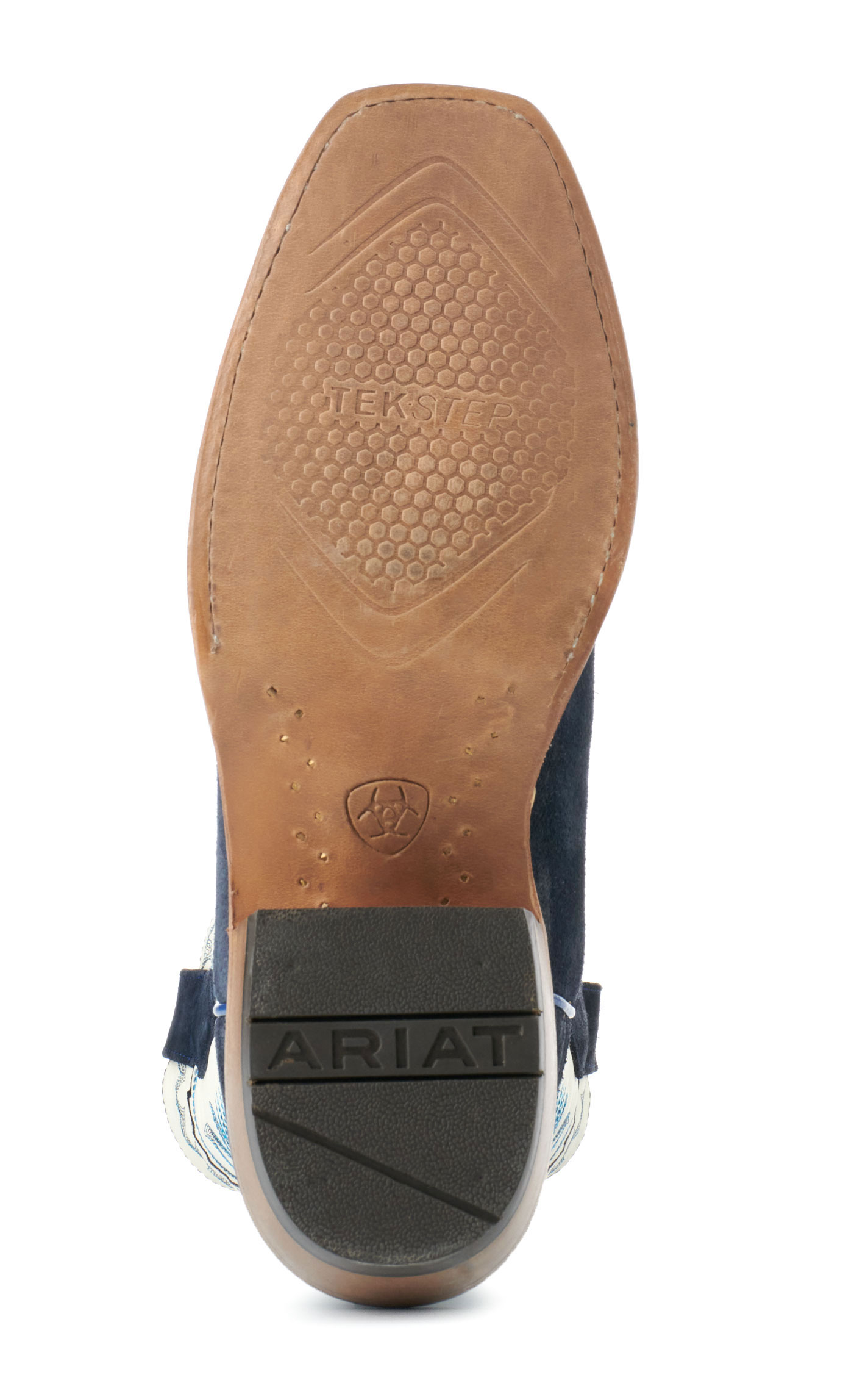 Ariat Men's Futurity Time White and Blue Roughout TekStep Punchy Square Toe Cowboy Boots - Image 1