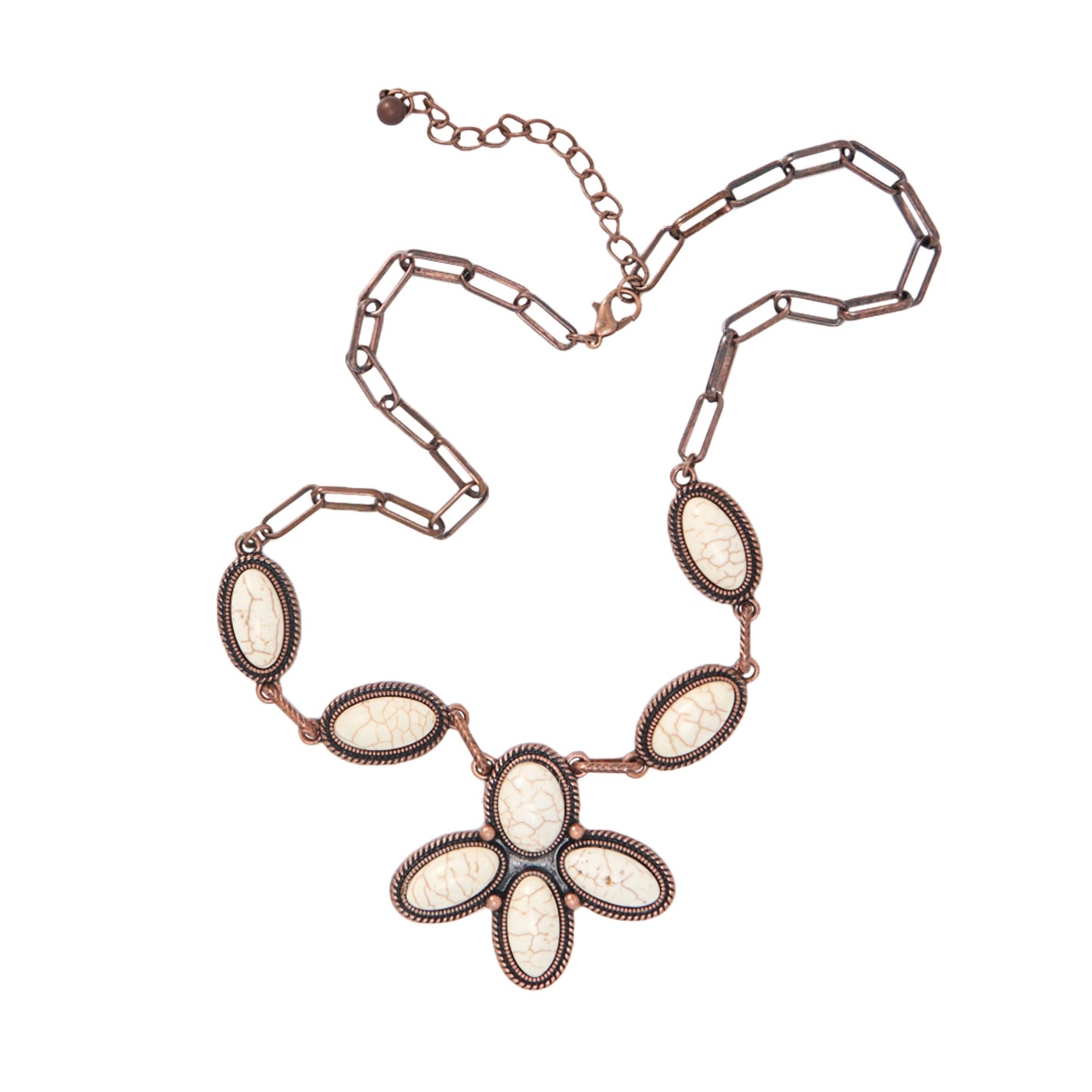Southern Grace Copper & Cream Stone Pendant Necklace - Image 2
