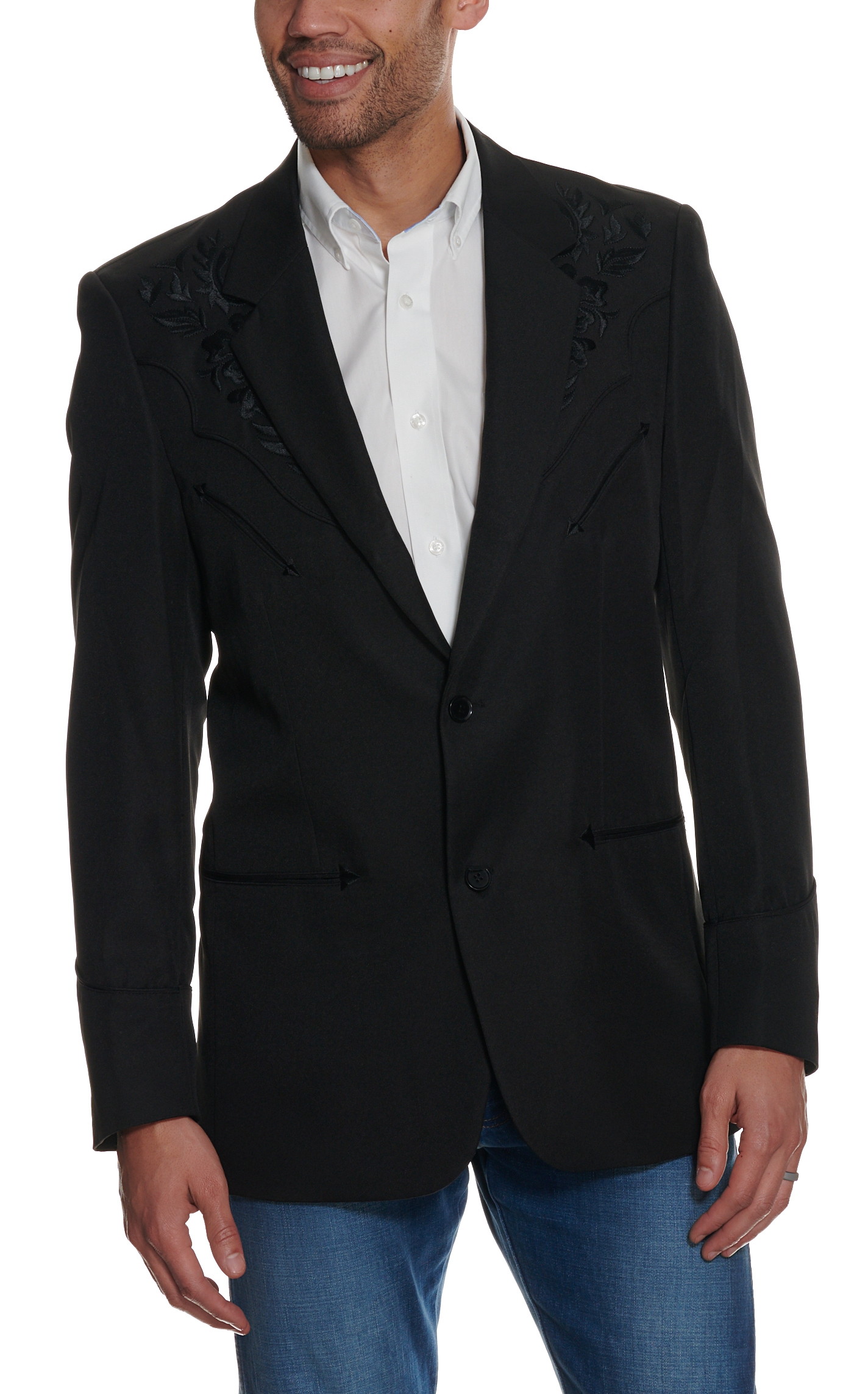 Scully Black on Black Embroidered Sport Coat - Image 1