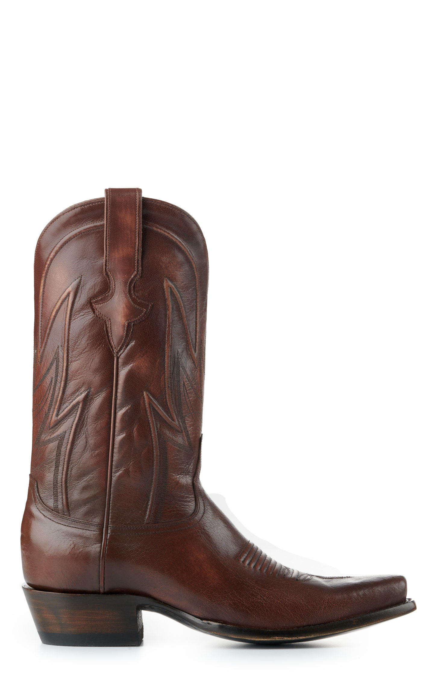 JRC & Sons Men's Wyatt Brush Off Goat Punchy Square Toe Cowboy Boot in Tan - Image 1