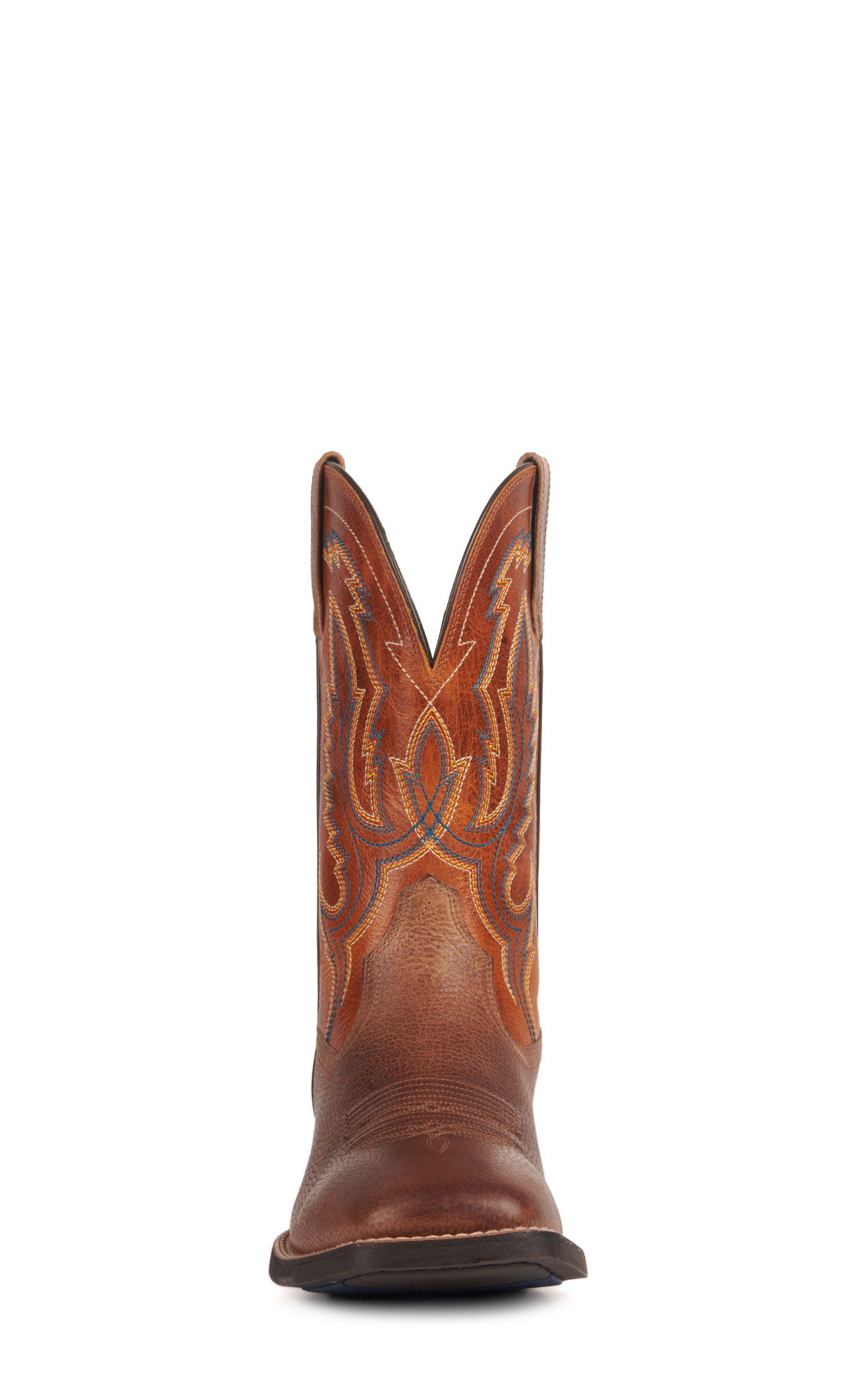 Ariat Men's Steadfast Brown and Orange Shock Shield Wide Square Toe Cowboy Boots - Image 1