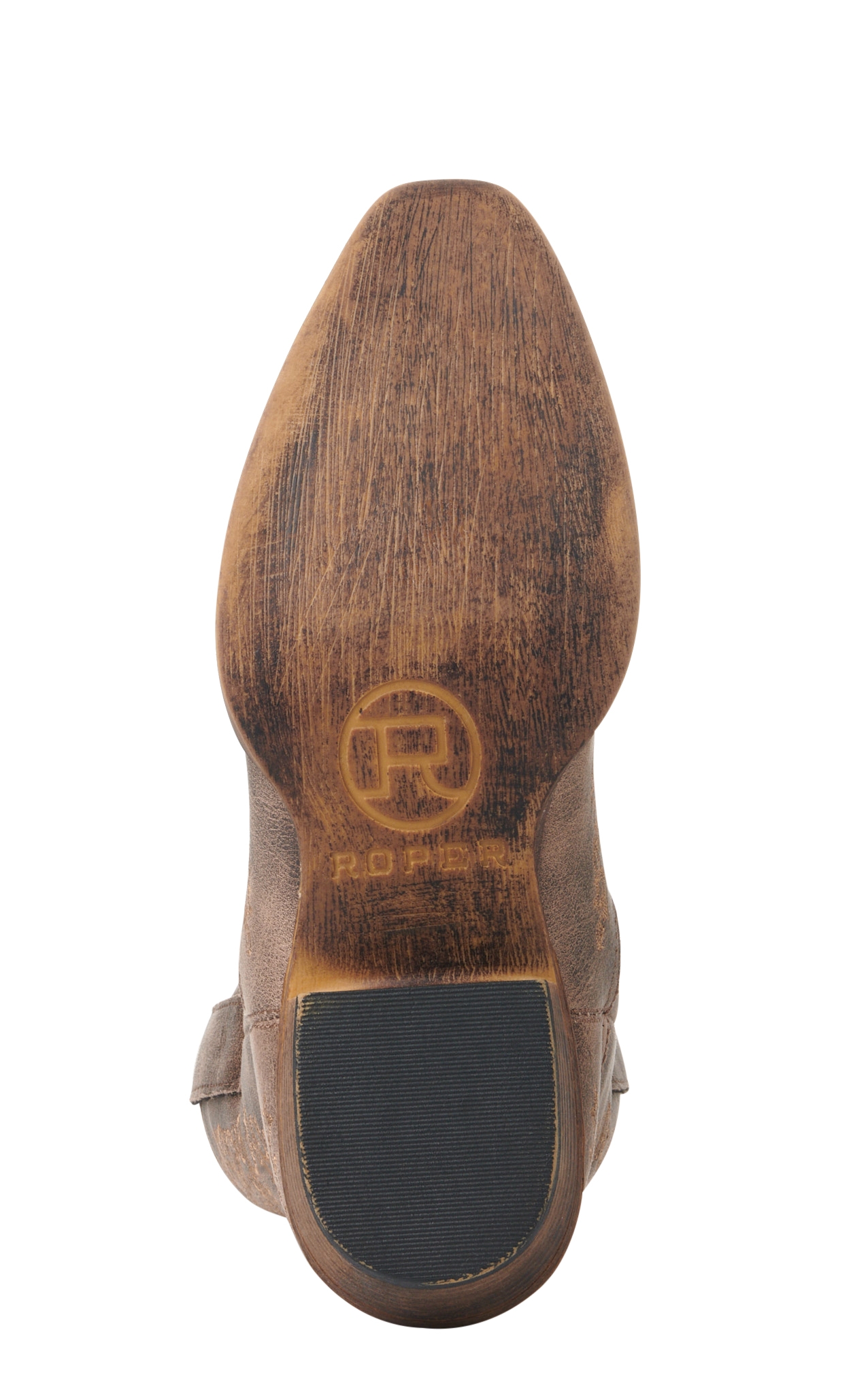 Roper Women's Brown with Scroll Embroidery Snip Toe Cowboy Booties - Image 1
