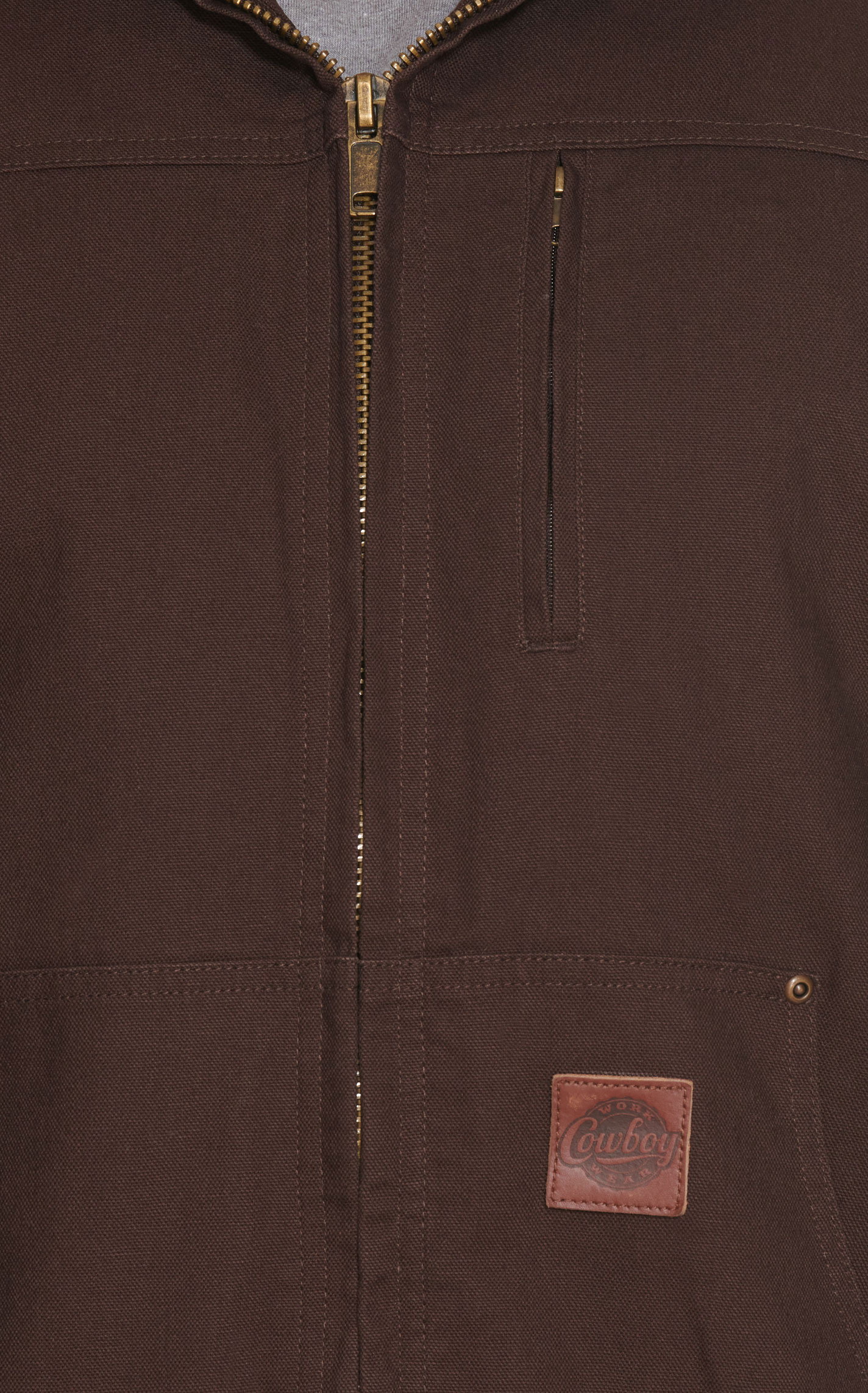 Cowboy Workwear Men's Dark Brown Hooded Canvas Jacket - Image 1