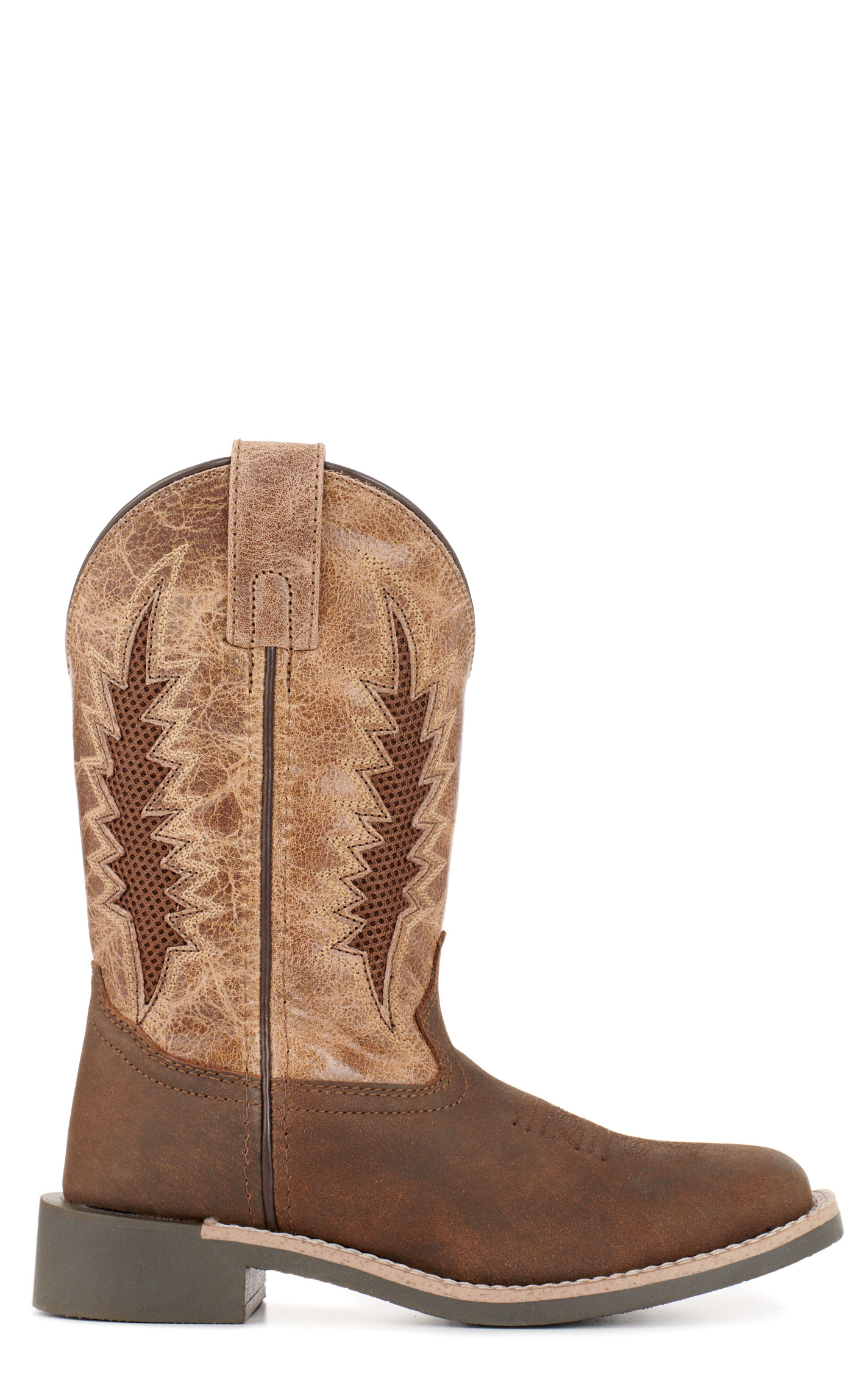 Smoky Mountain Youth Desperado Dark Walnut & Brown Vented Square Toe Cowboy Boots - Image 1
