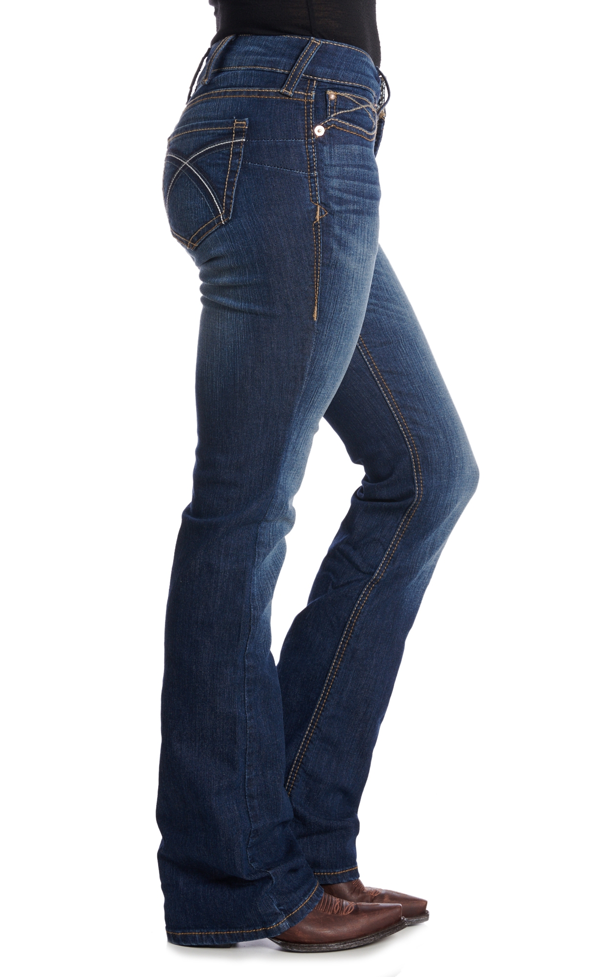 Ariat Women's REAL Rosa Dark Wash Relax Fit Boot Cut Jeans - Image 1