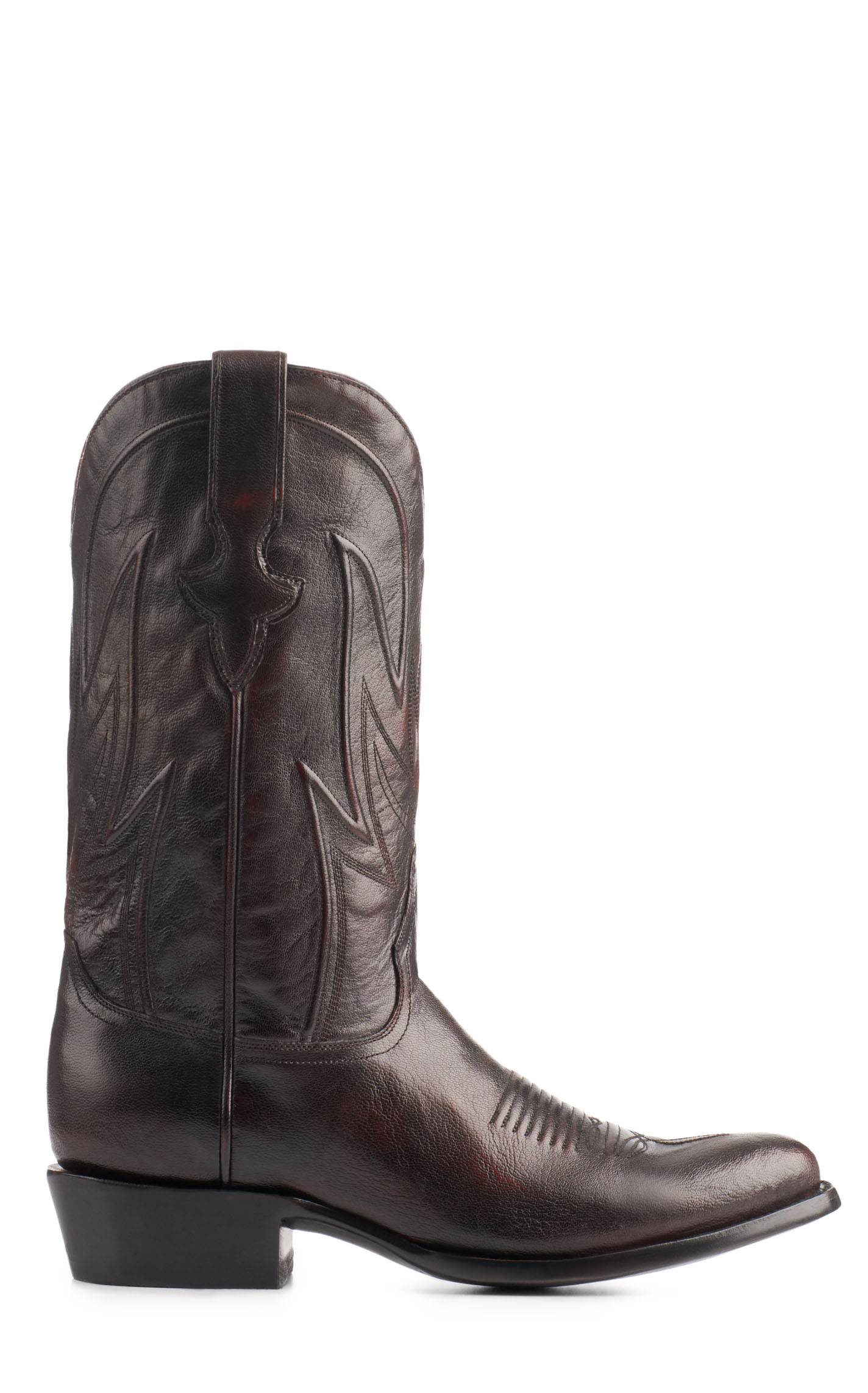 JRC & Sons Men's Creed Brush Off Goat Round Toe Cowboy Boot in Black Cherry - Image 1