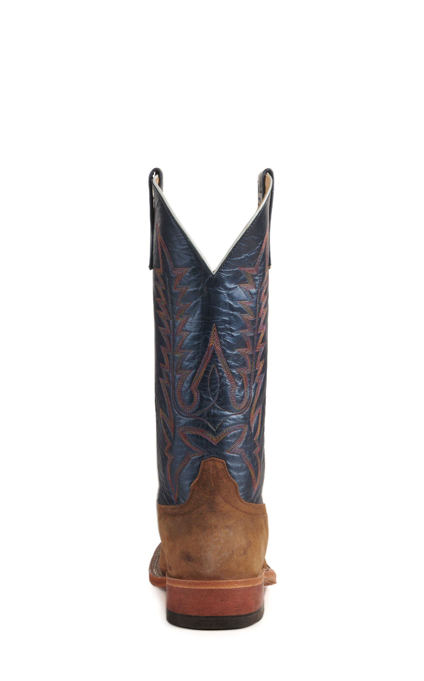 Anderson Bean Men's Sand Elk and Blue Wide Square Toe Cowboy Boots - Image 1