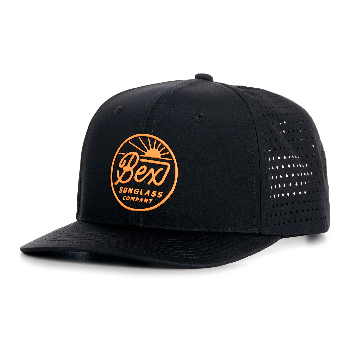 Bex Black Rays Rubber Patch Curved Bill Cap - Image 1