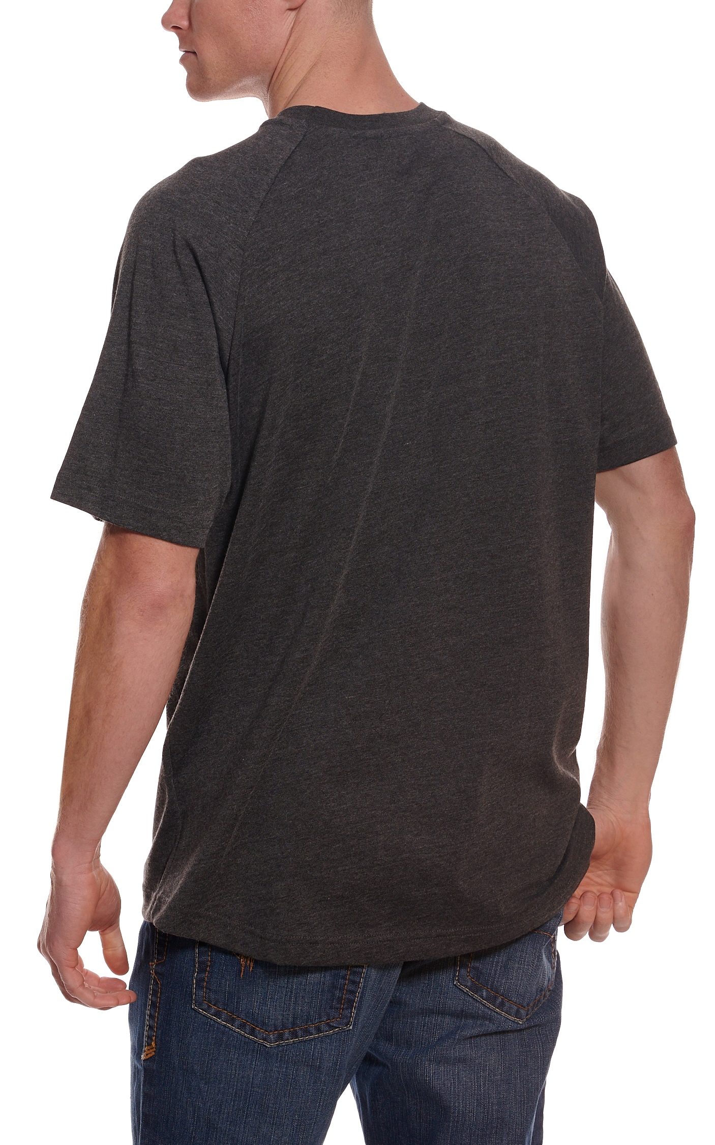 Ariat Men's Rebar Cotton Strong Charcoal Gray Heather Short Sleeve Pocket Work T-Shirt - Image 1