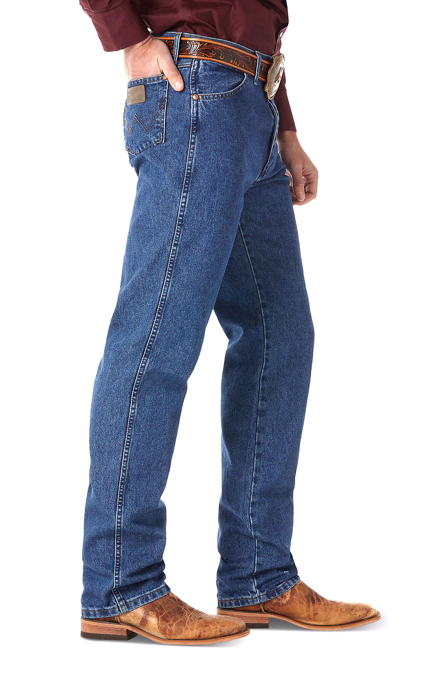 Wrangler Men's Cowboy Cut Medium Stonewash High Rise Tapered Leg Jeans - Image 1