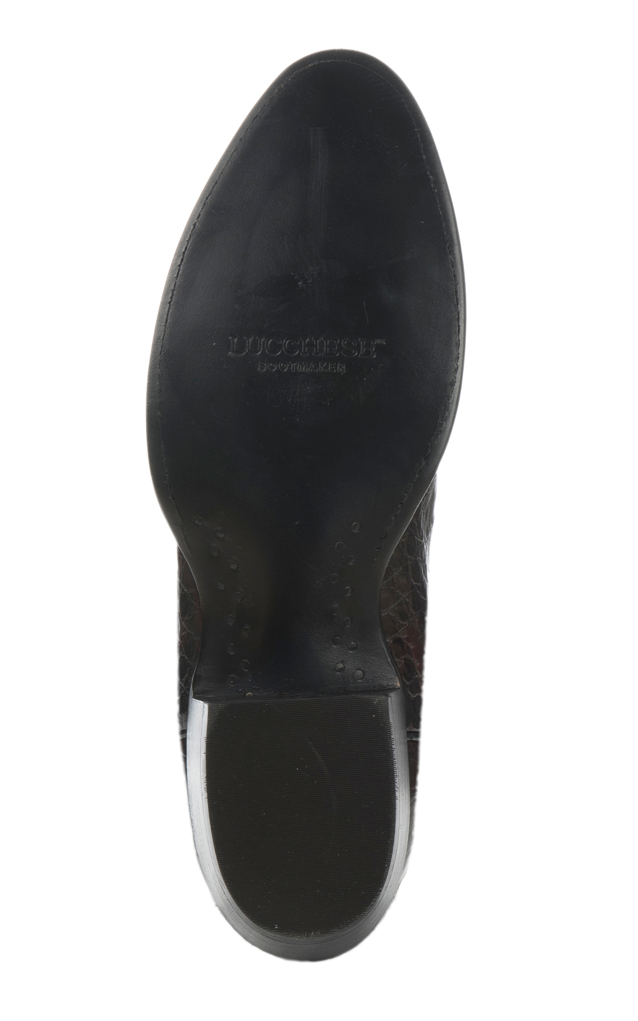 Lucchese Men's Black Cherry Caiman Belly R-Toe Exotic Western Boots - Image 1