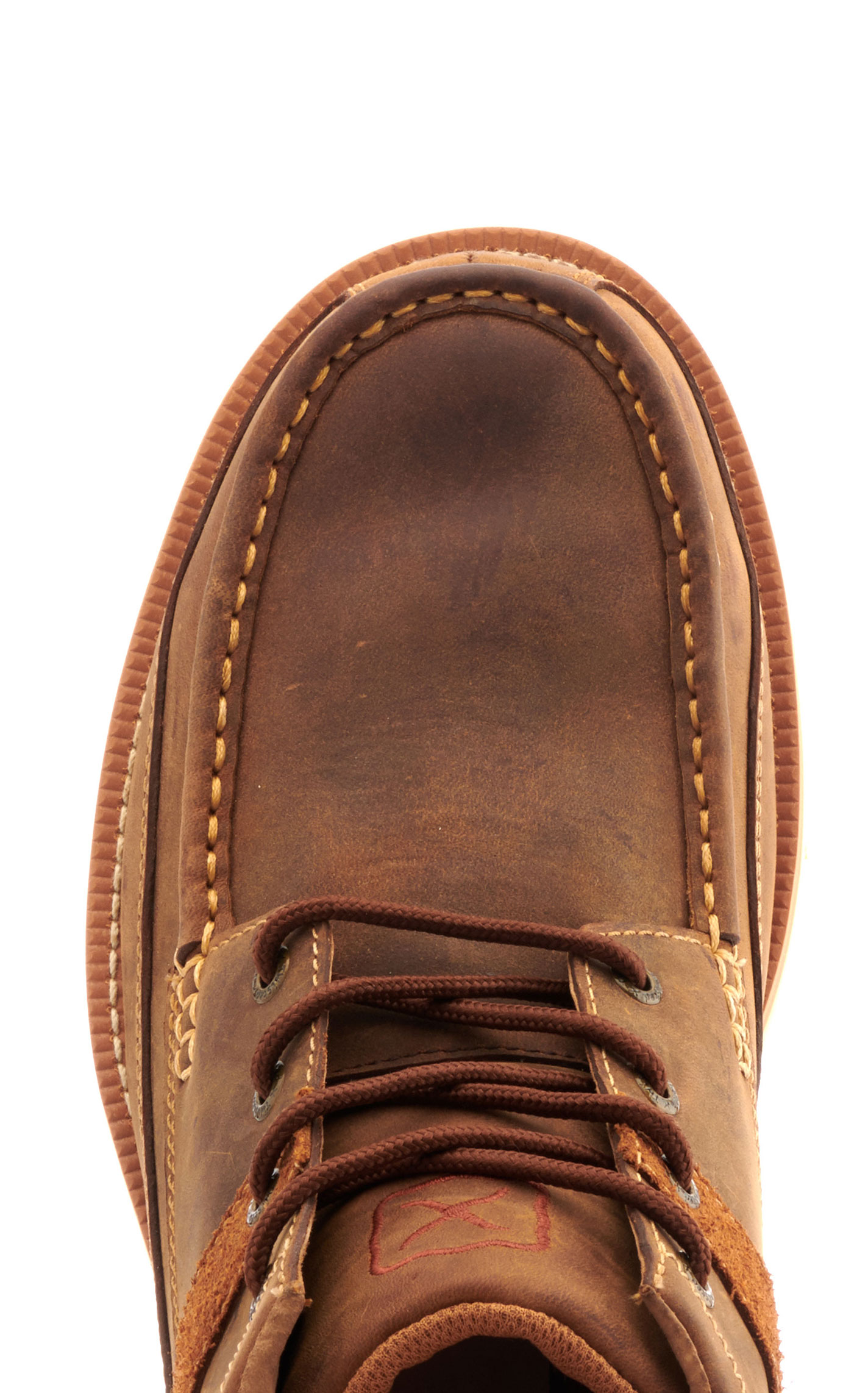 Twisted X Men's Brown Oiled Saddle Crepe Wedge Steel Toe Lace Up Casual Work Shoe - Image 1