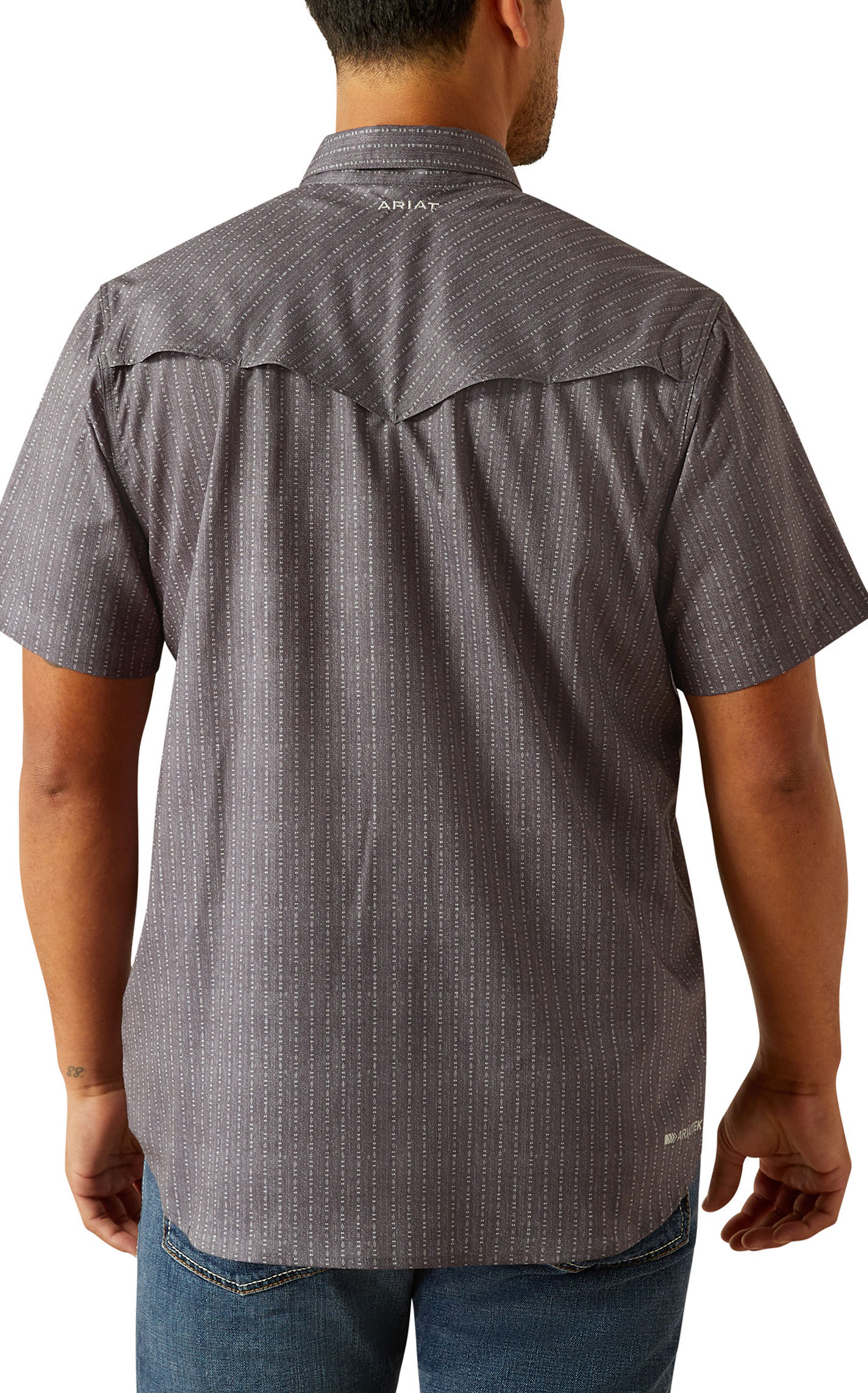 Ariat Men's VentTEK Gray Geo Western Fitted Shirt - Image 1
