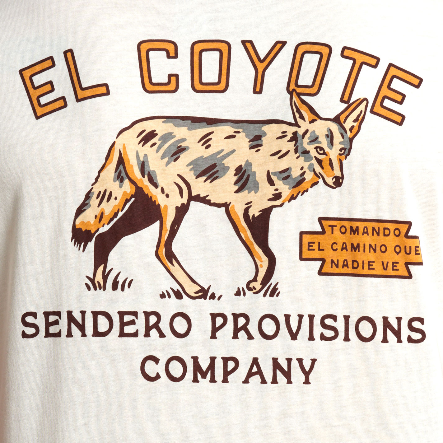 Sendero Provisions Co. Men's White El Coyote Logo Graphic T-Shirt - Image 1