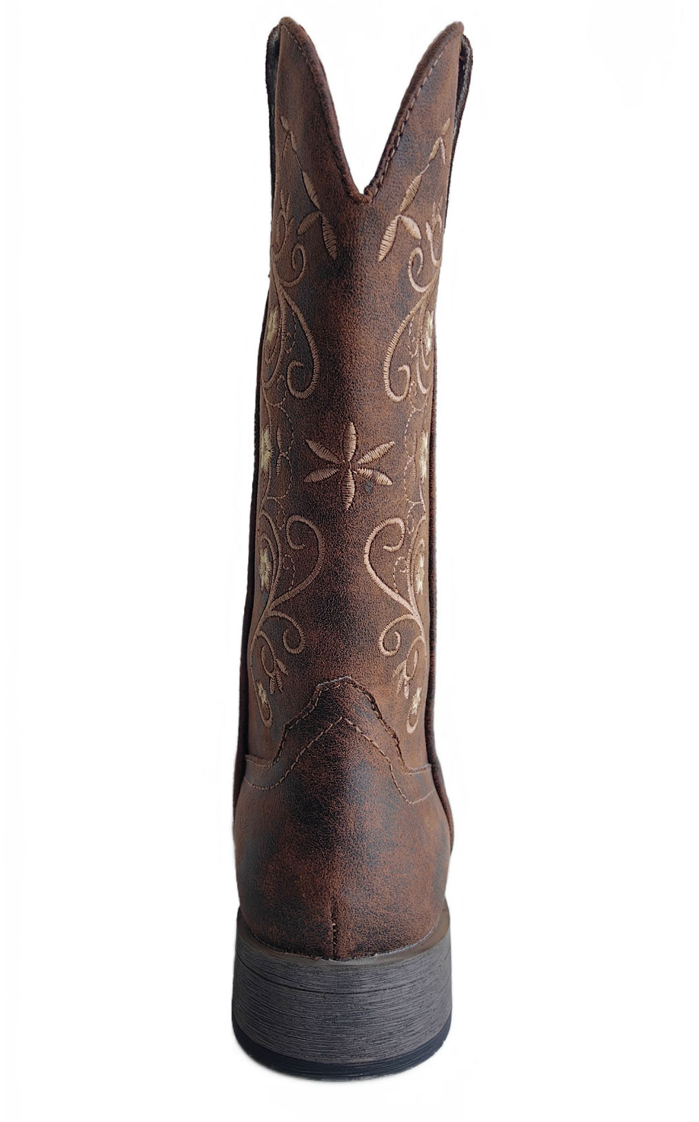 Roper Women's Bailey Brown with Floral Embroidery Wide Square Toe Cowboy Boots - Image 1