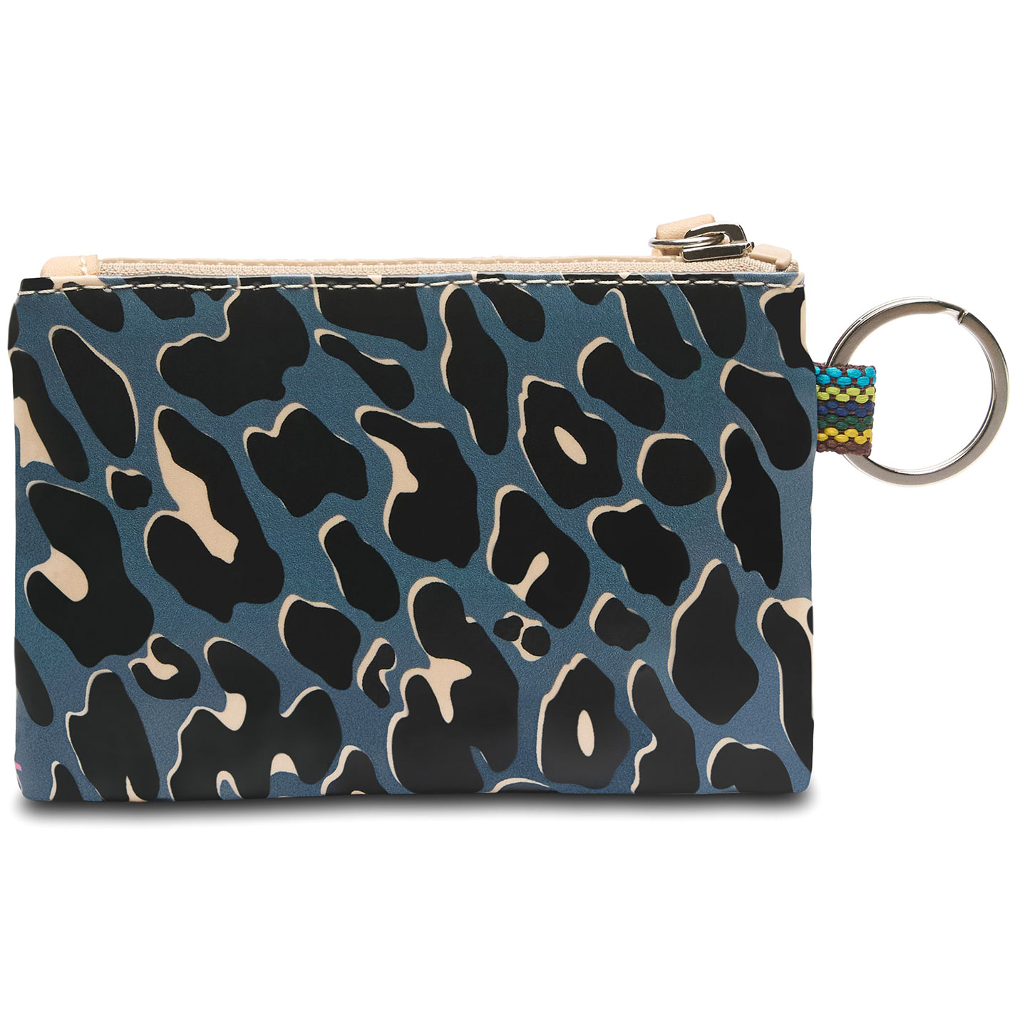 Consuela Danni Blue & Black Leopard Keyring Pouch Bag - Image 1